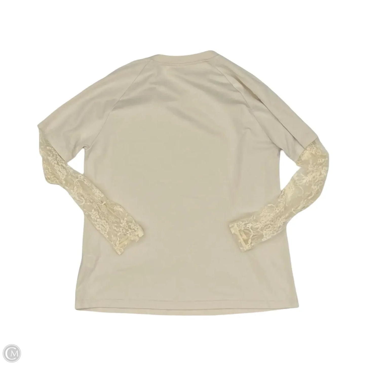 Top Long Sleeve By Cme In Cream, Size: M
