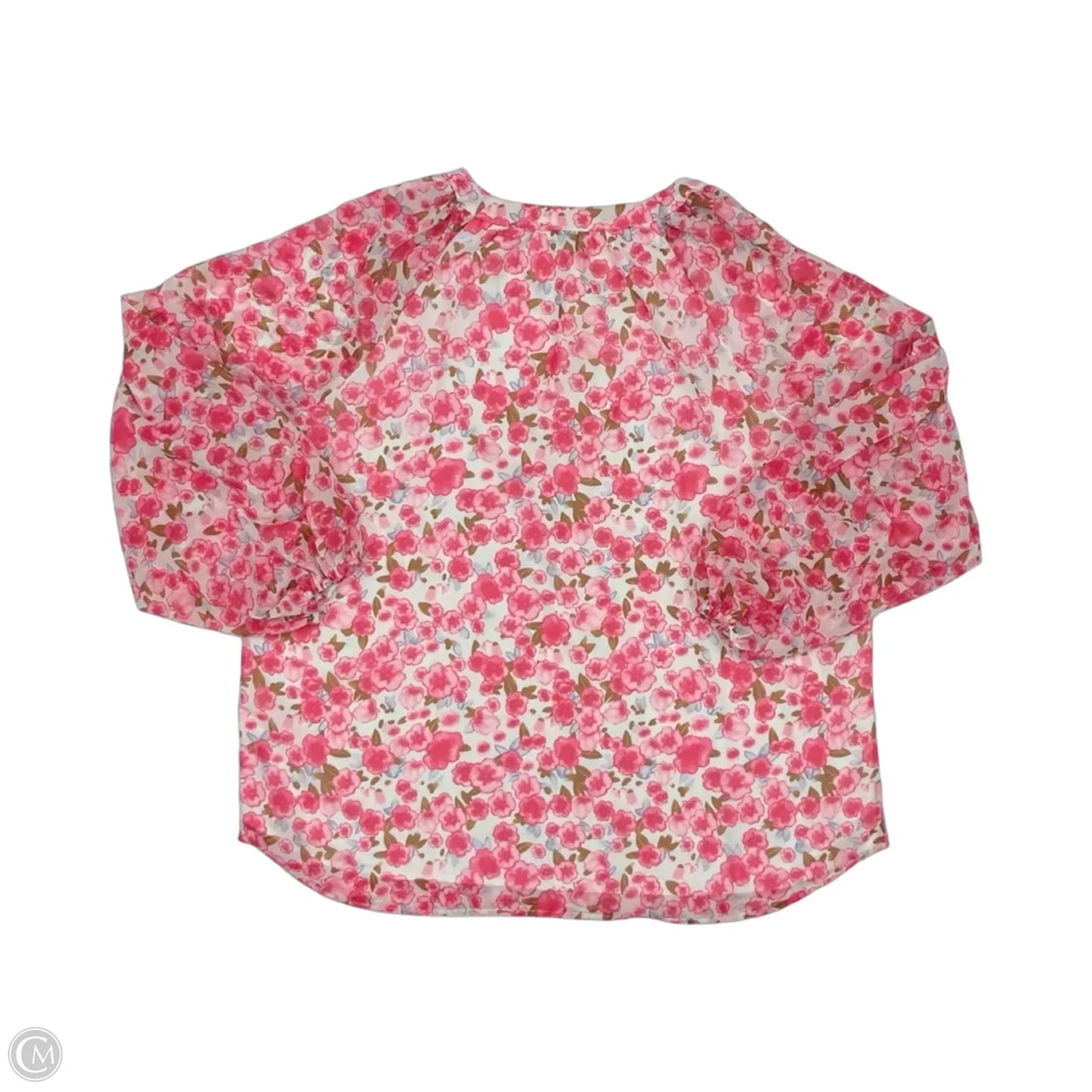 Blouse Long Sleeve By Clothes Mentor In Pink, Size: Xl
