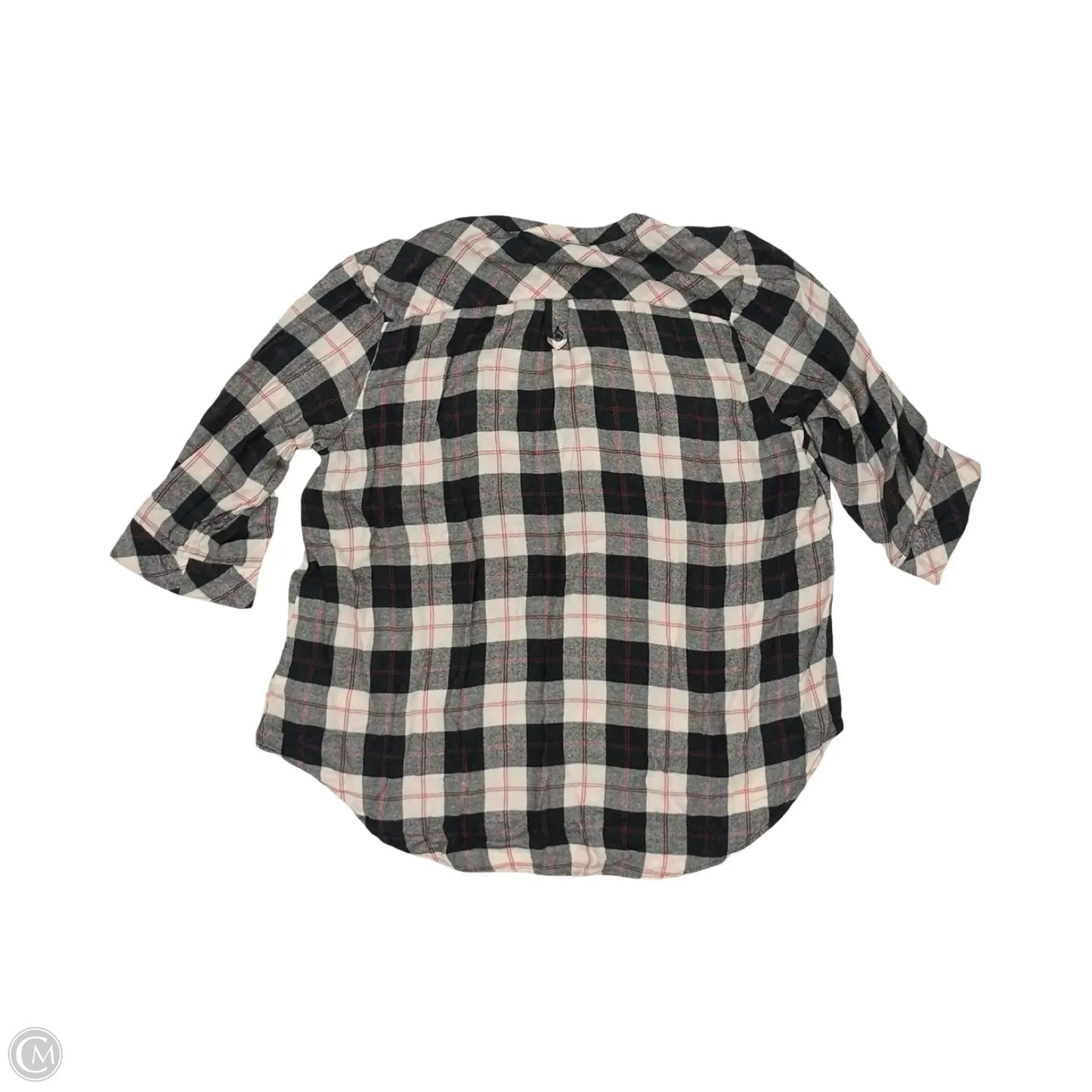 Top 3/4 Sleeve By Torrid In Black & White, Size: 1x