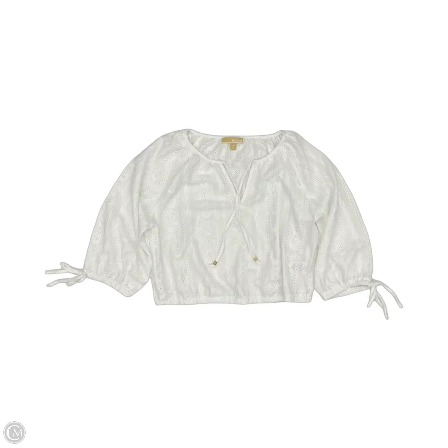 Top Long Sleeve Designer By Michael Kors In White, Size: L