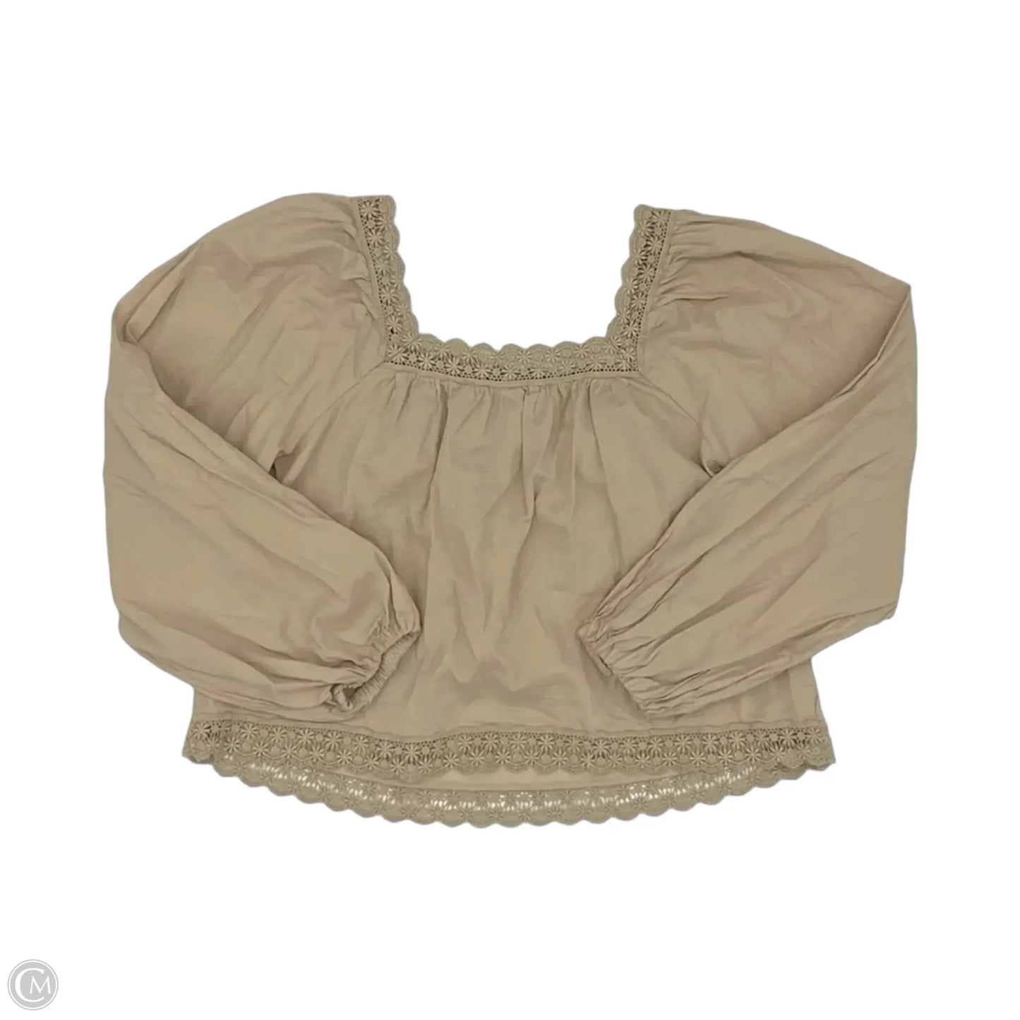 Top Long Sleeve By Old Navy In Tan, Size: S