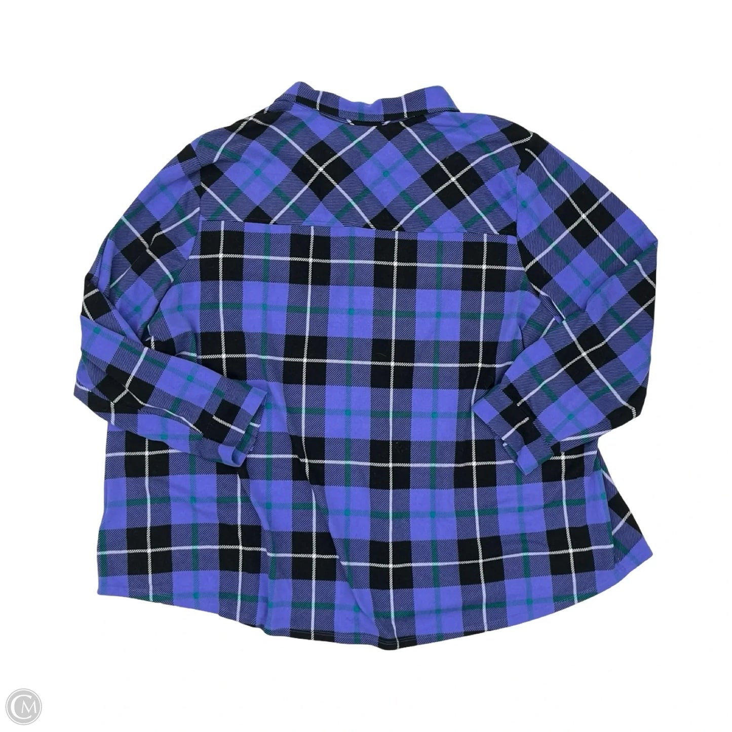 Top Long Sleeve By D&co. In Blue, Size: 5