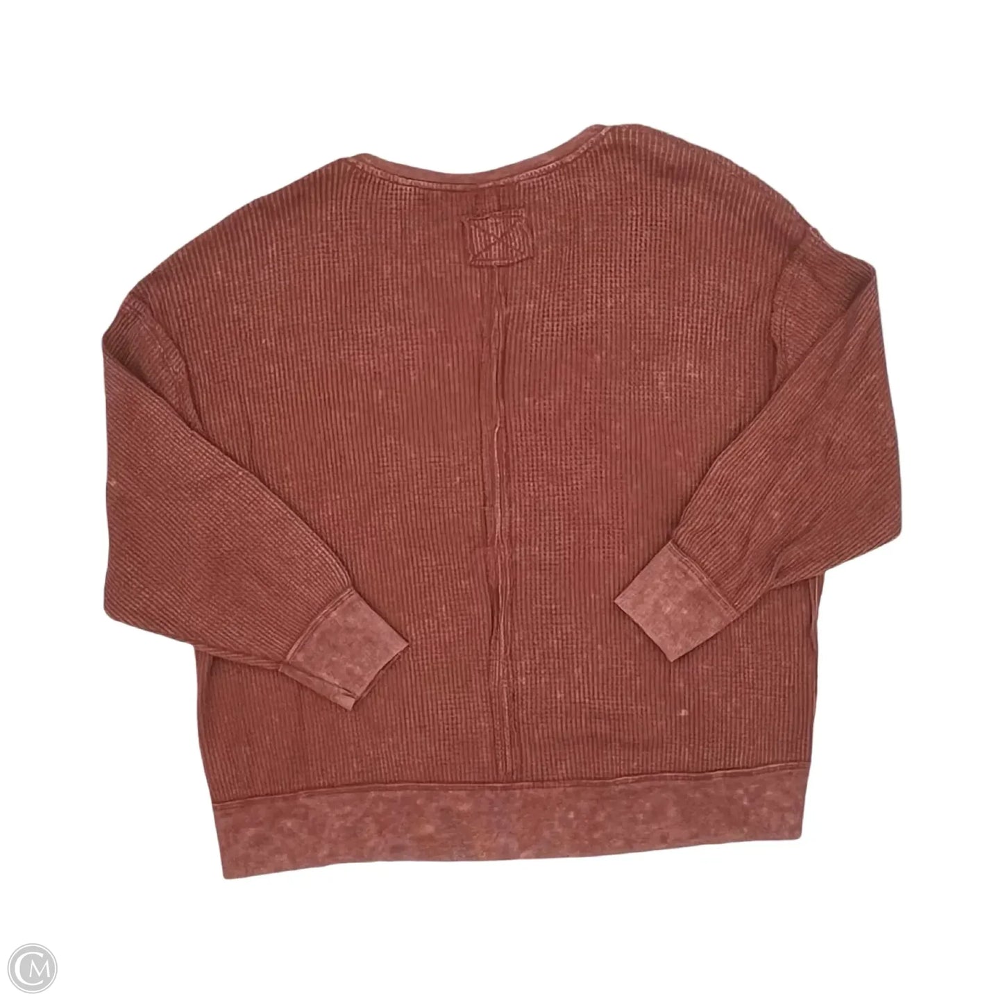 Top Long Sleeve By Pink Rose In Brown, Size: L