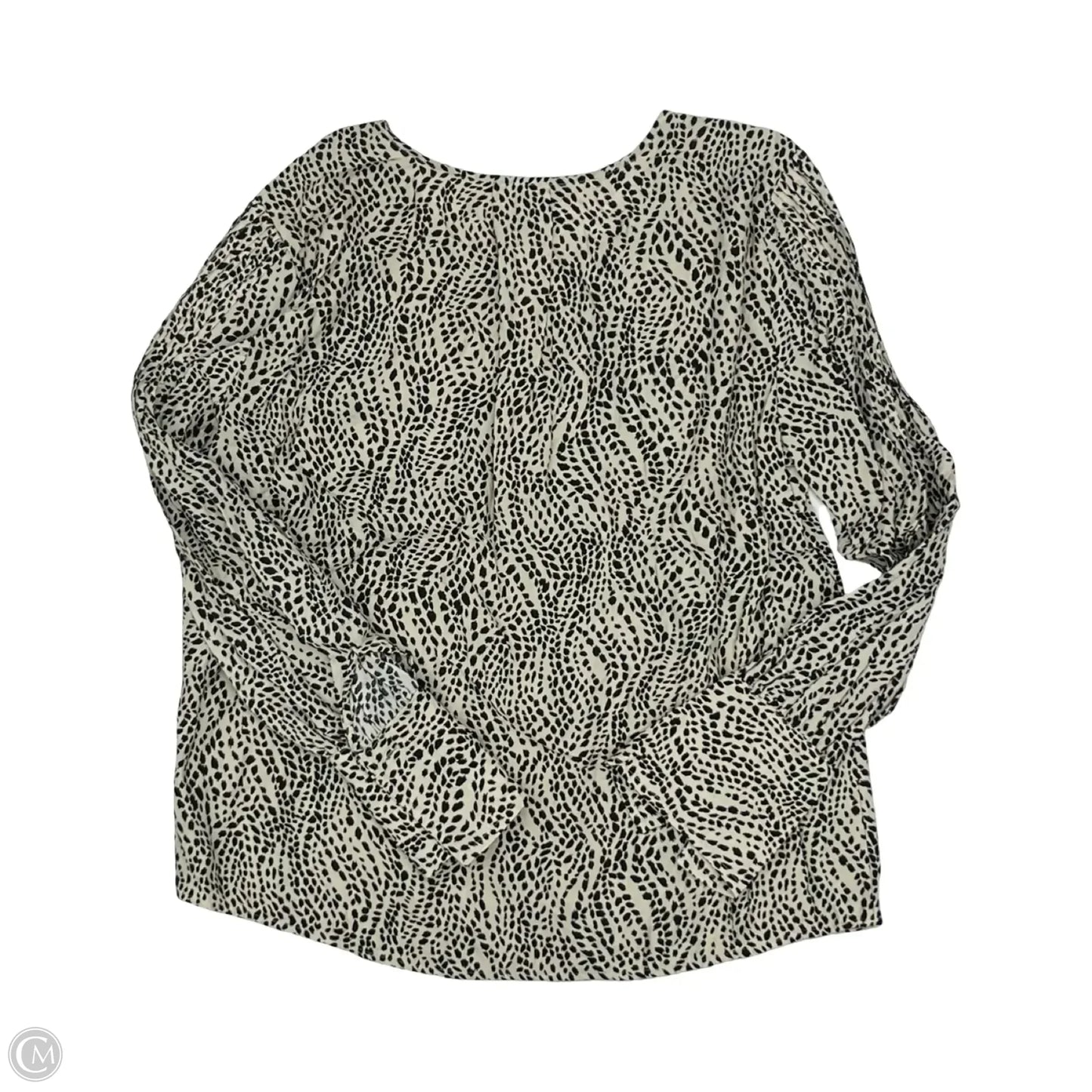 Blouse Long Sleeve By Simply Vera In Black & Tan, Size: L