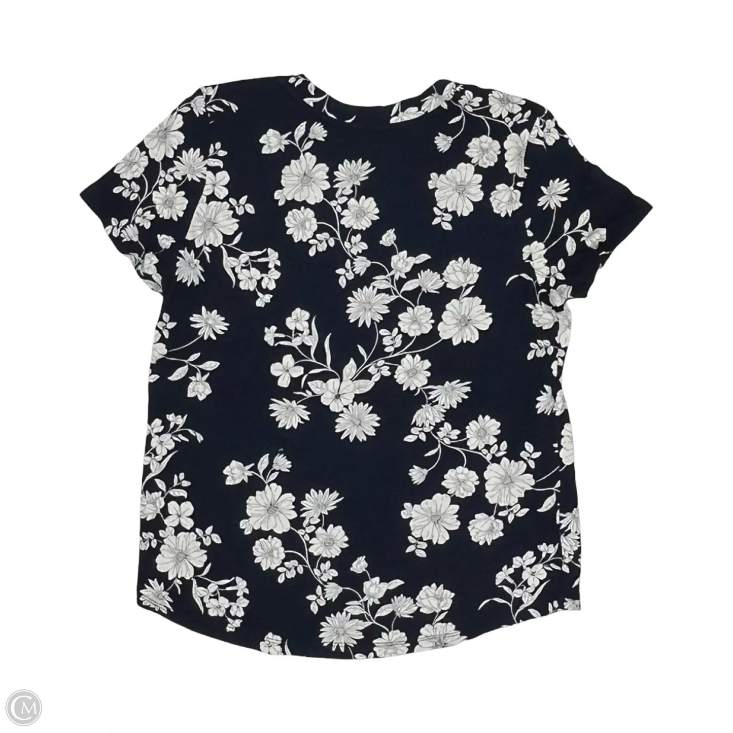 Top Short Sleeve By Loft In Blue & White, Size: S