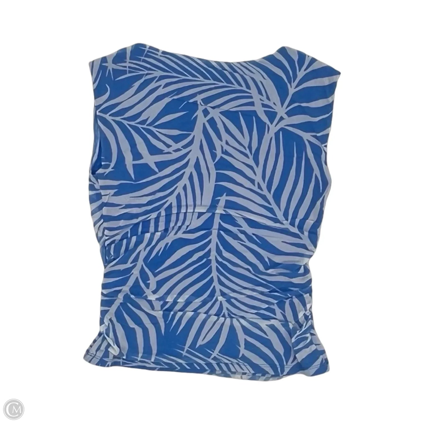 Blouse Sleeveless By Inc In Blue & White, Size: Mp