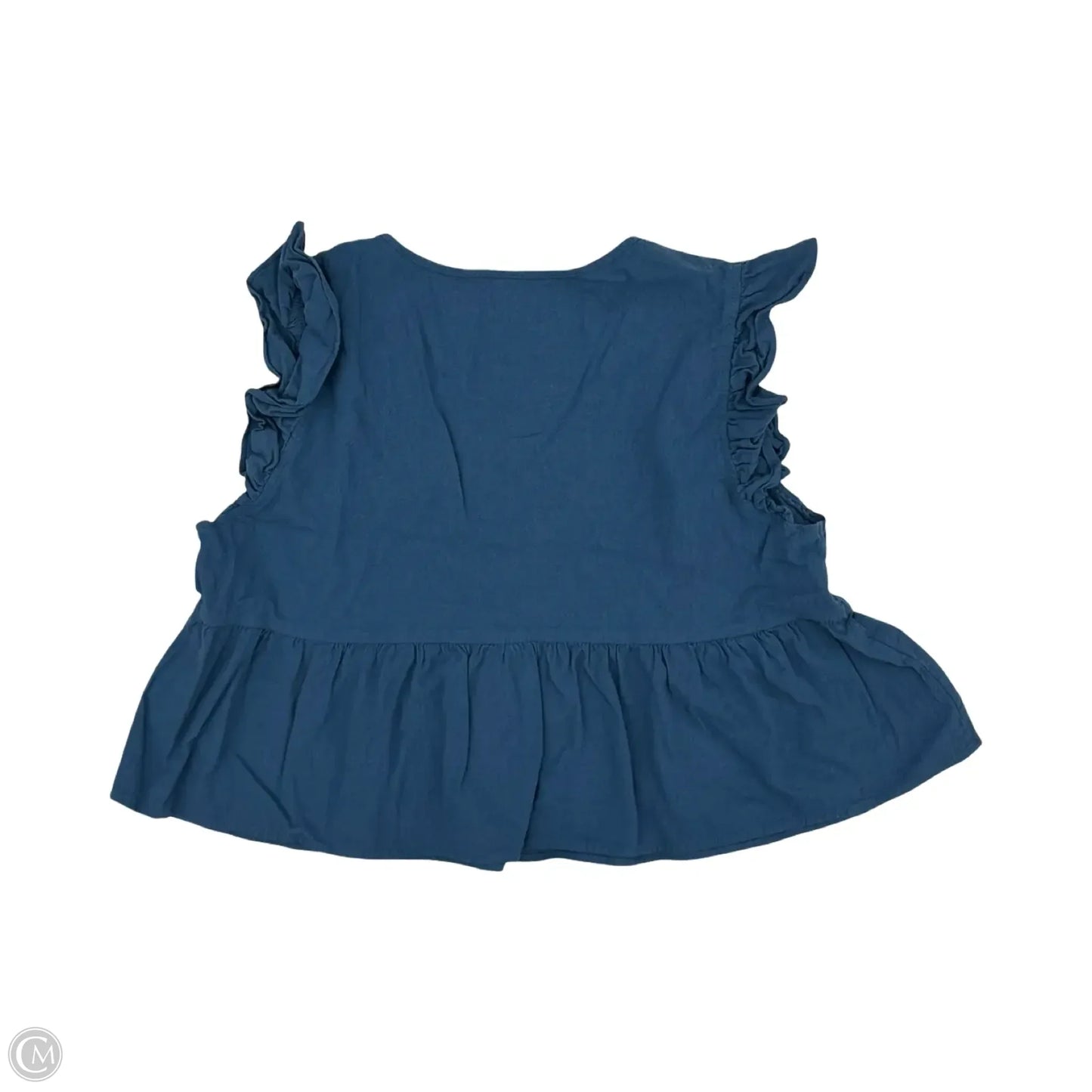 Blouse Short Sleeve By Shein In Blue, Size: L