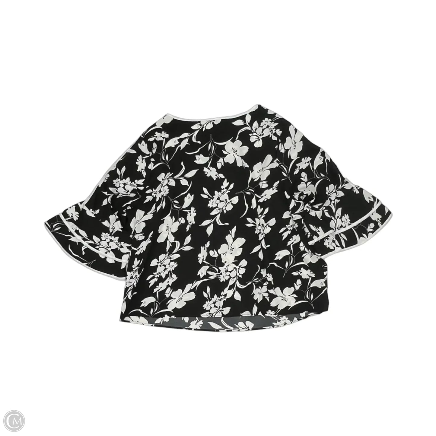Blouse 3/4 Sleeve By Shein In Black & White, Size: 4x