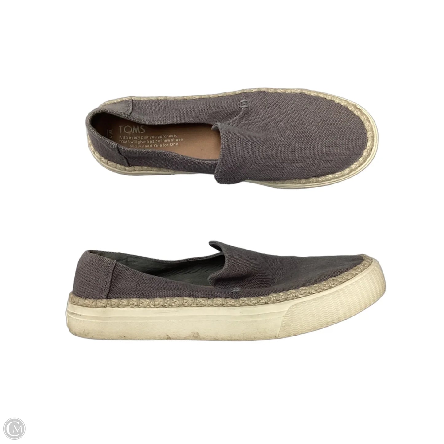 Shoes Flats By Toms In Grey, Size: 8.5