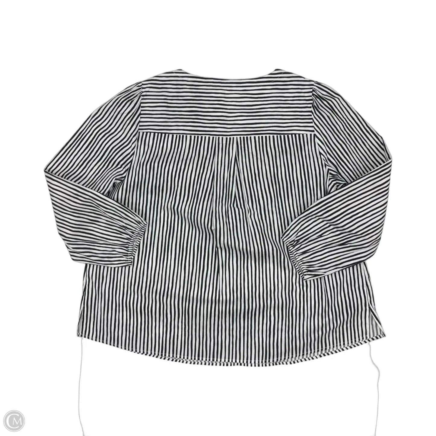 Blouse Long Sleeve By Lane Bryant In Blue & White, Size: 1x