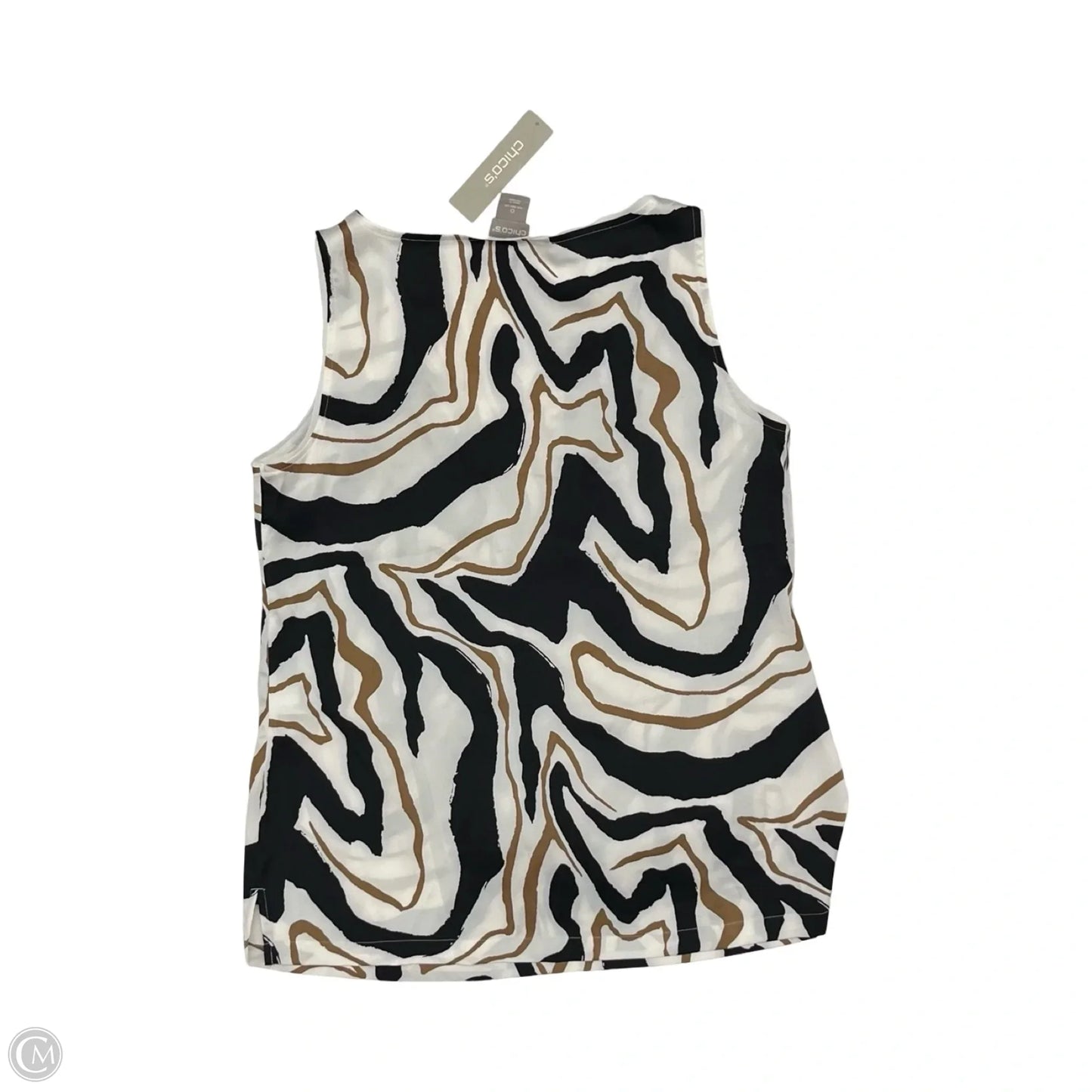 Blouse Sleeveless By Chicos In Black & White, Size: S