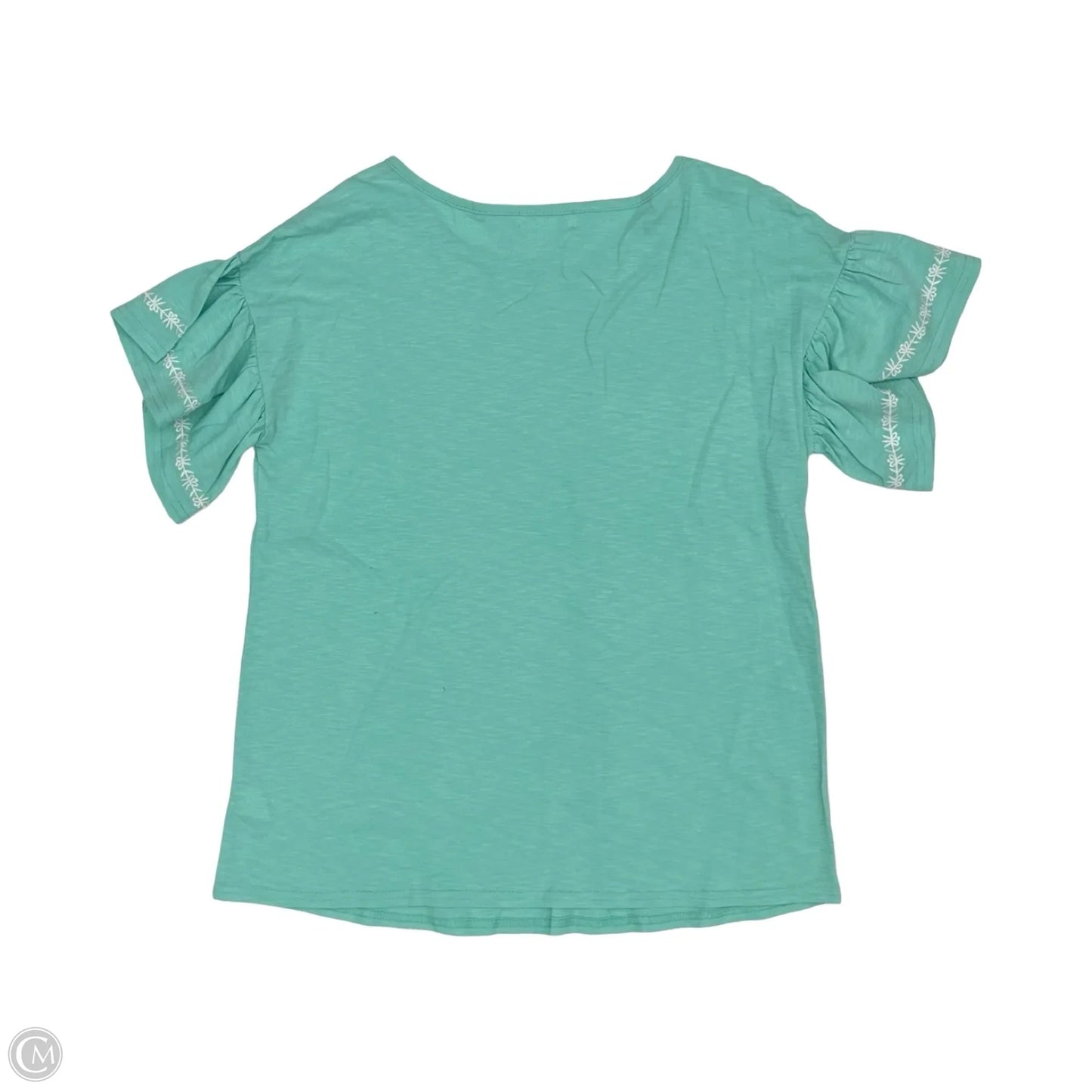 Top Short Sleeve By Hailey & Co In Aqua, Size: M