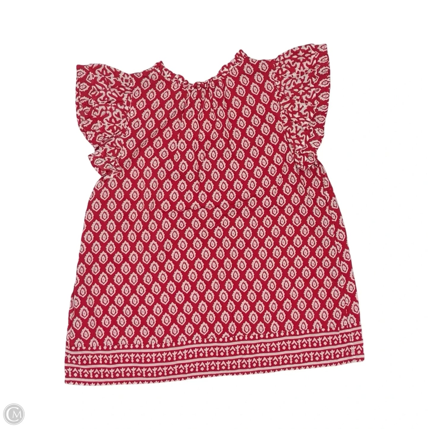 Blouse Short Sleeve By Vineyard Vines In Red & White, Size: S
