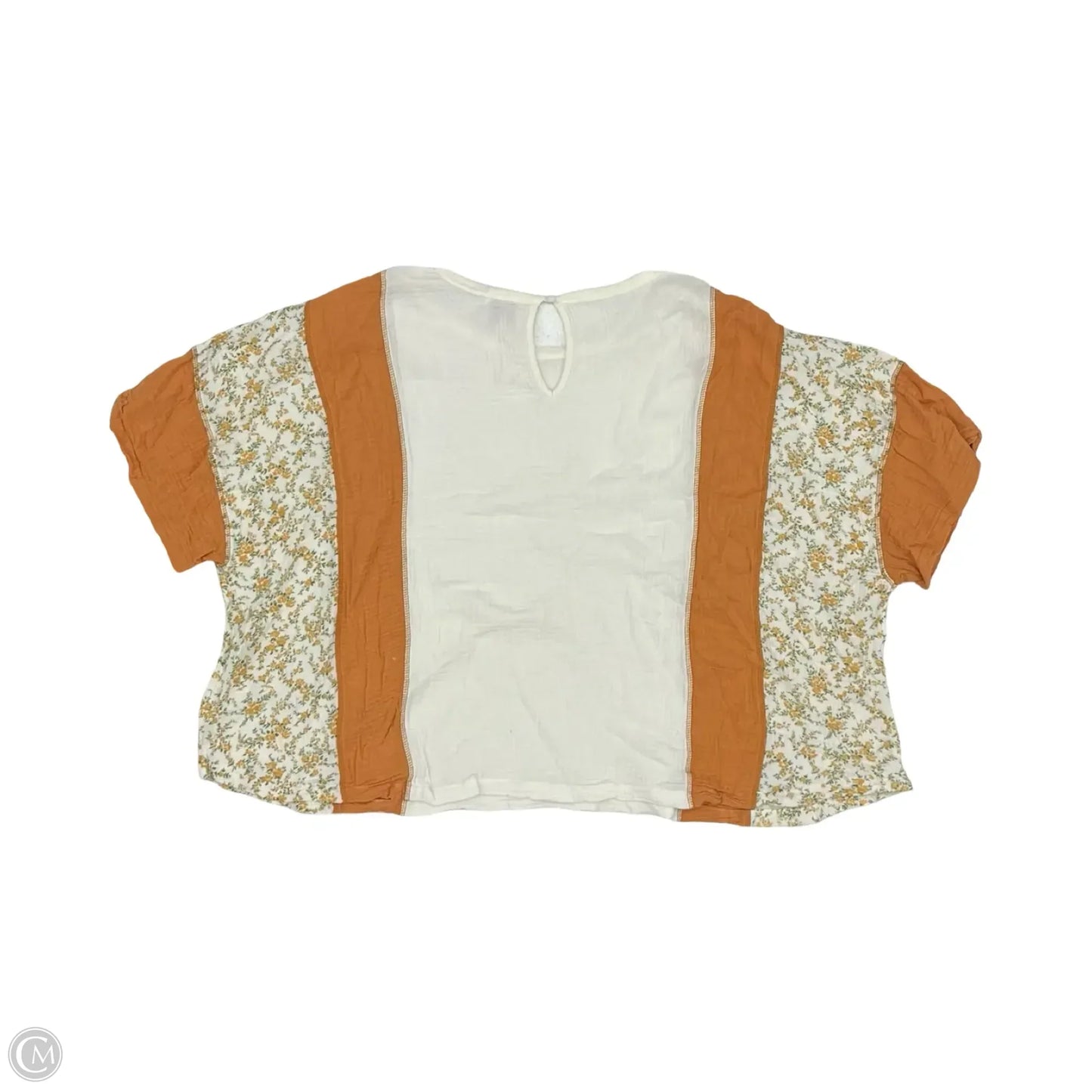 Blouse Short Sleeve By Hayden La In Cream & Orange, Size: 2x