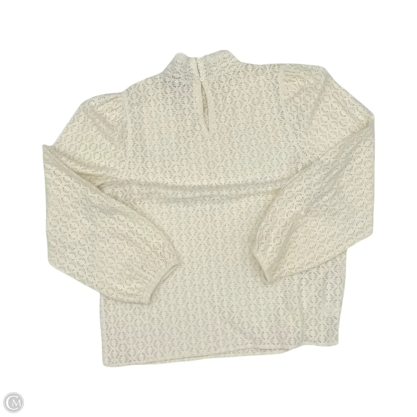 Blouse Long Sleeve By Loft In Cream, Size: L