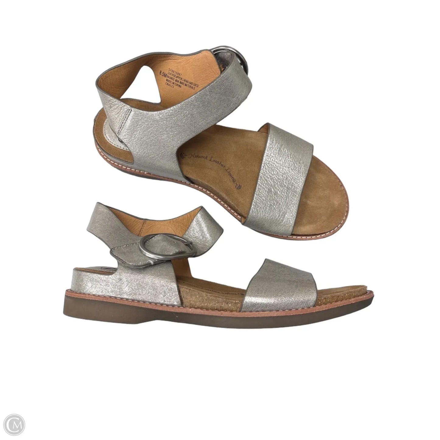 Sandals Flats By Sofft In Silver, Size: 8.5