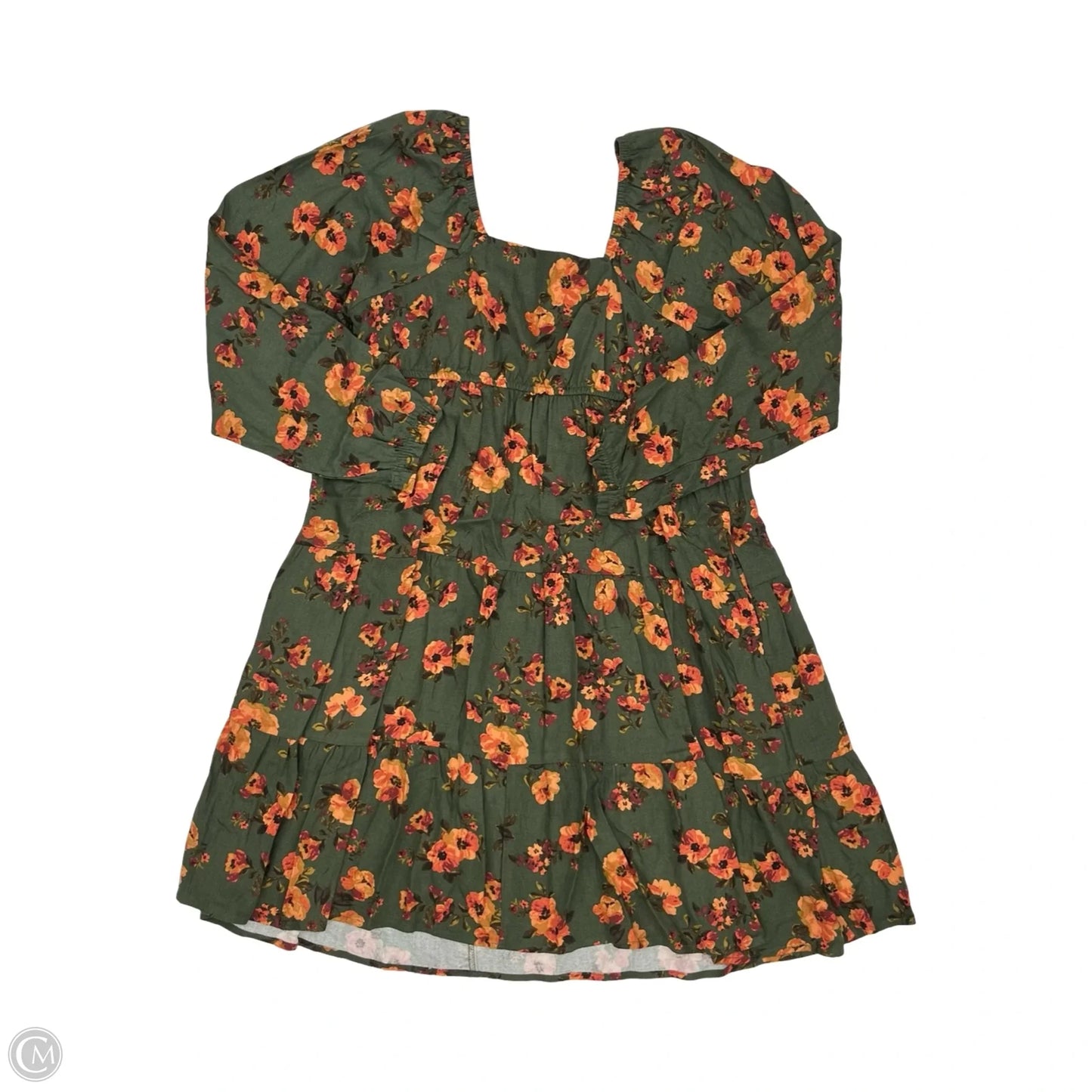Dress Party Short By Time And Tru In Green & Orange, Size: M