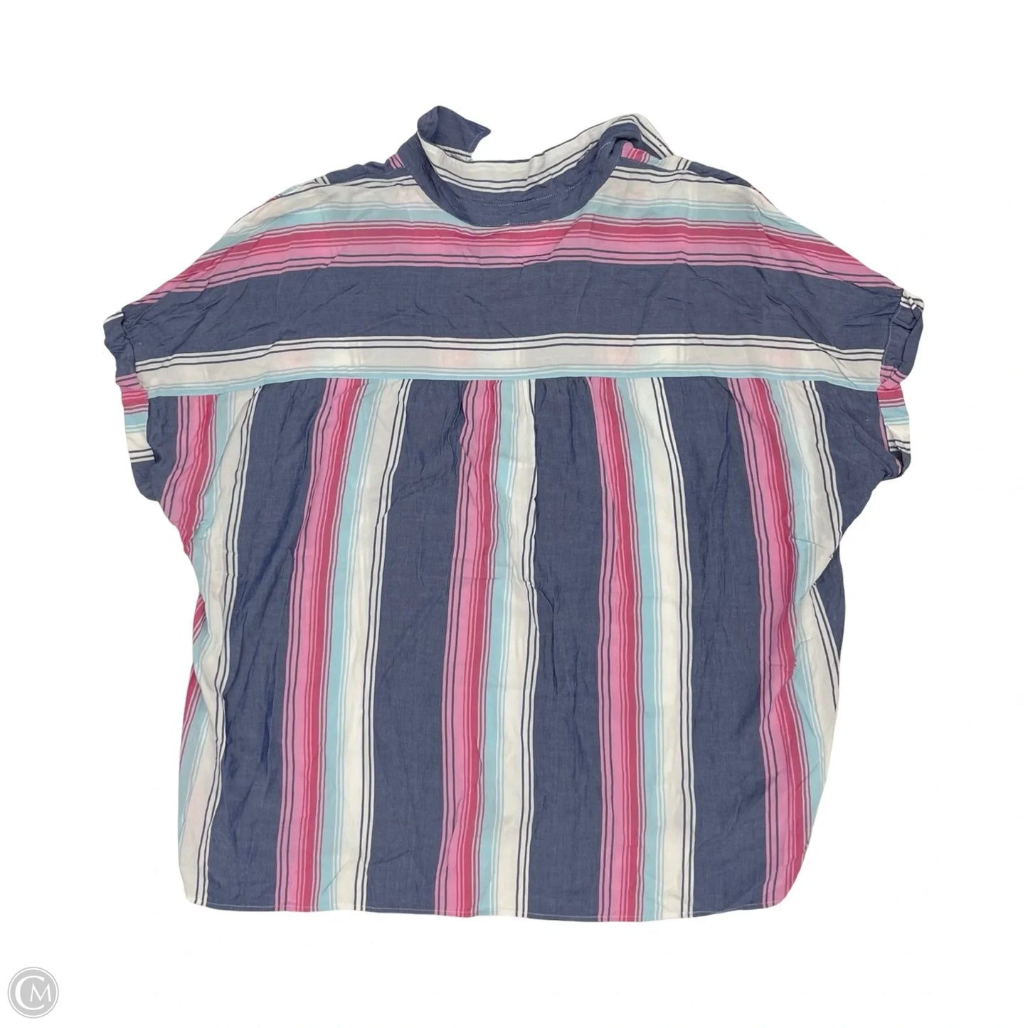 Blouse Short Sleeve By Jane And Delancey In Blue & Pink, Size: 3x