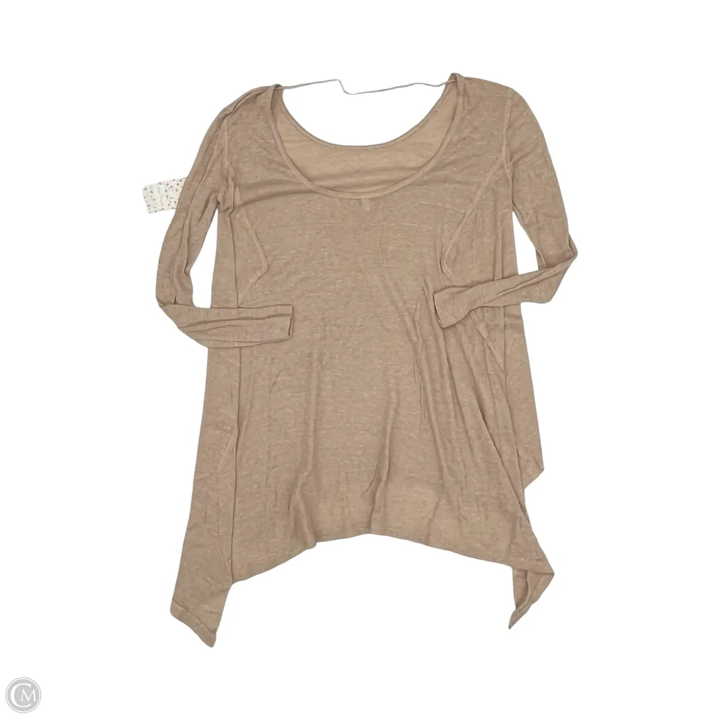 Tunic Long Sleeve By Free People In Tan, Size: M
