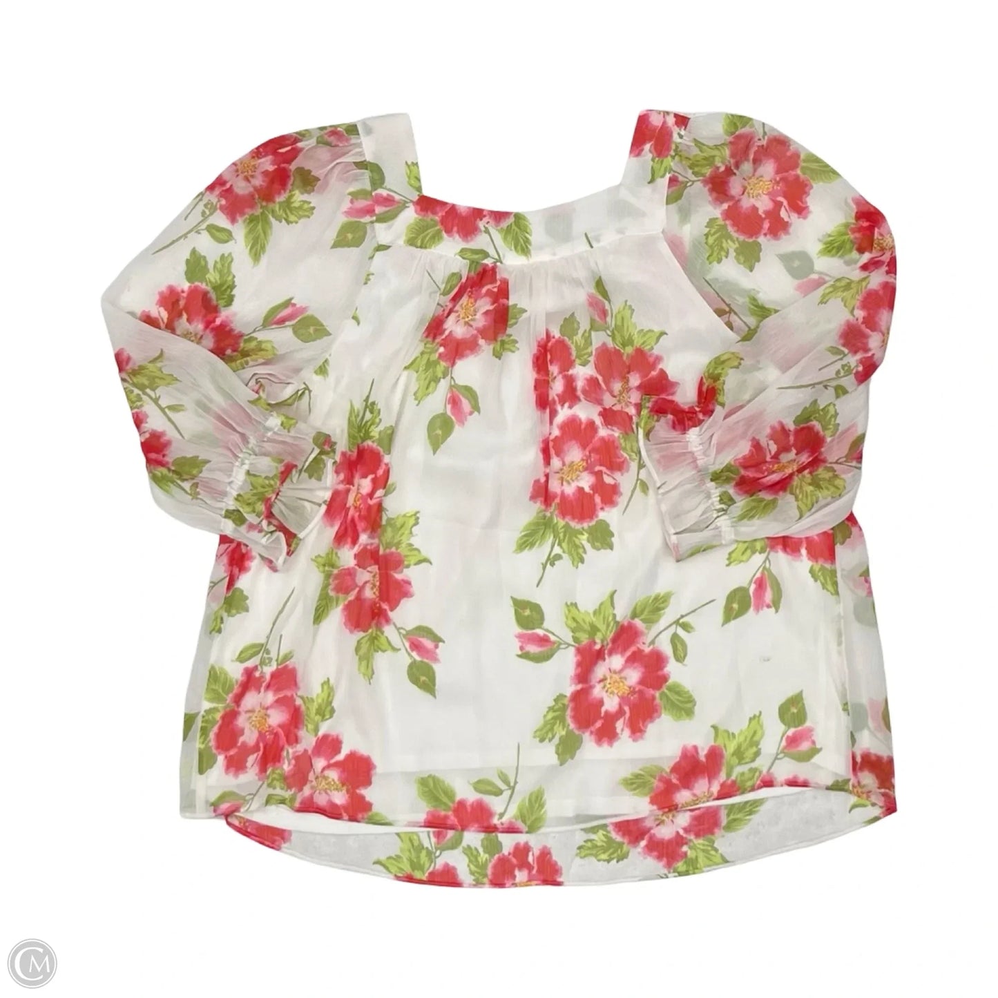 Blouse 3/4 Sleeve By Lc Lauren Conrad In Floral Print, Size: L