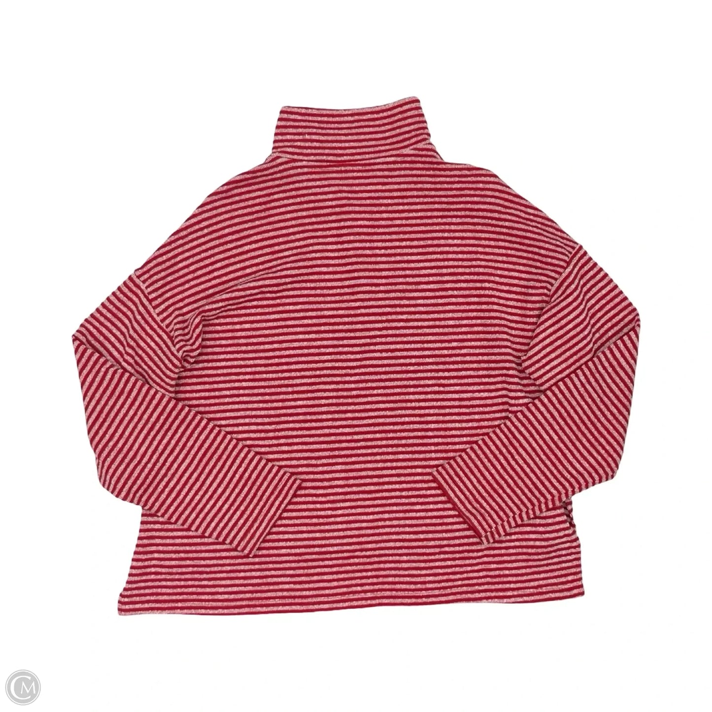 Top Long Sleeve By Clothes Mentor In Red & White, Size: M