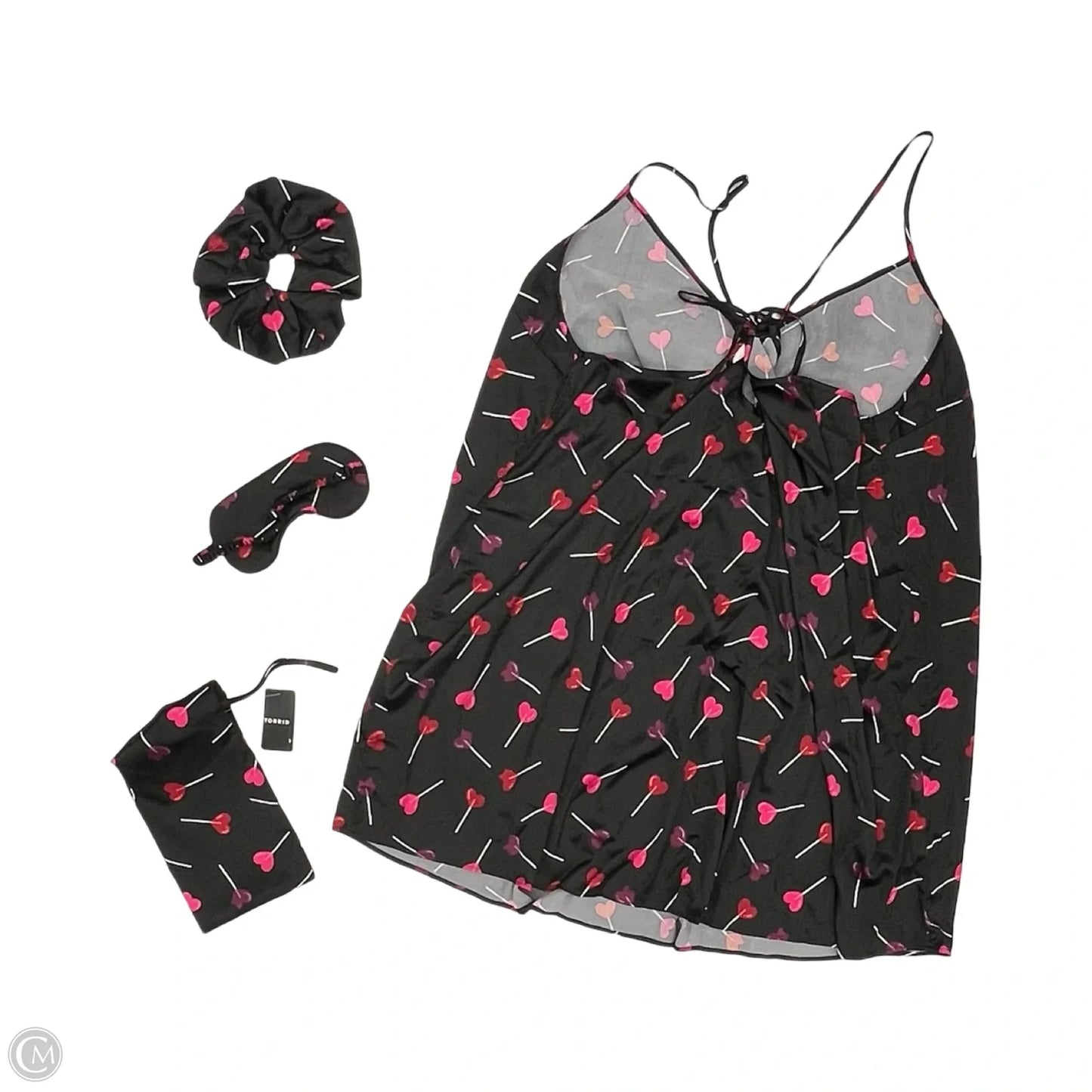 Nightgown By Torrid In Black & Pink, Size: 4x