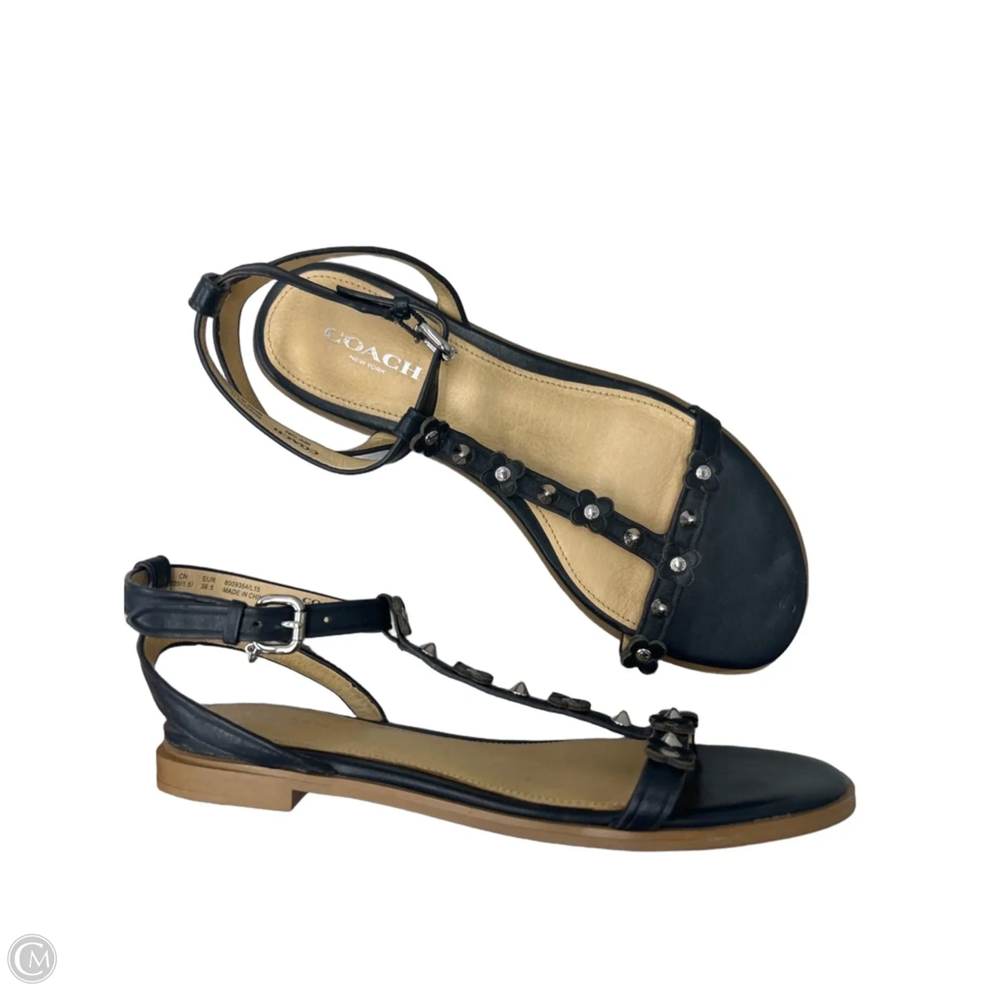 Sandals Designer By Coach In Navy, Size: 6.5