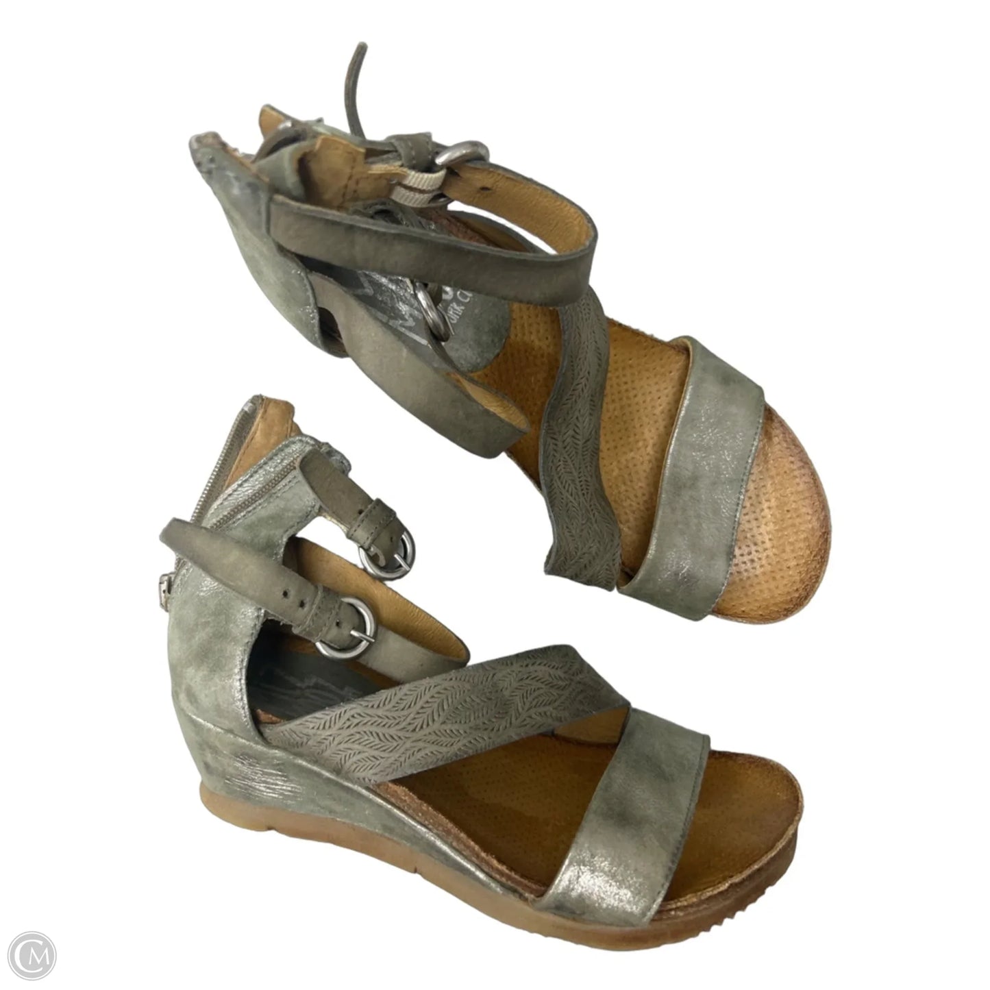 Sandals Heels Wedge By Miz Mooz In Green, Size: 6.5