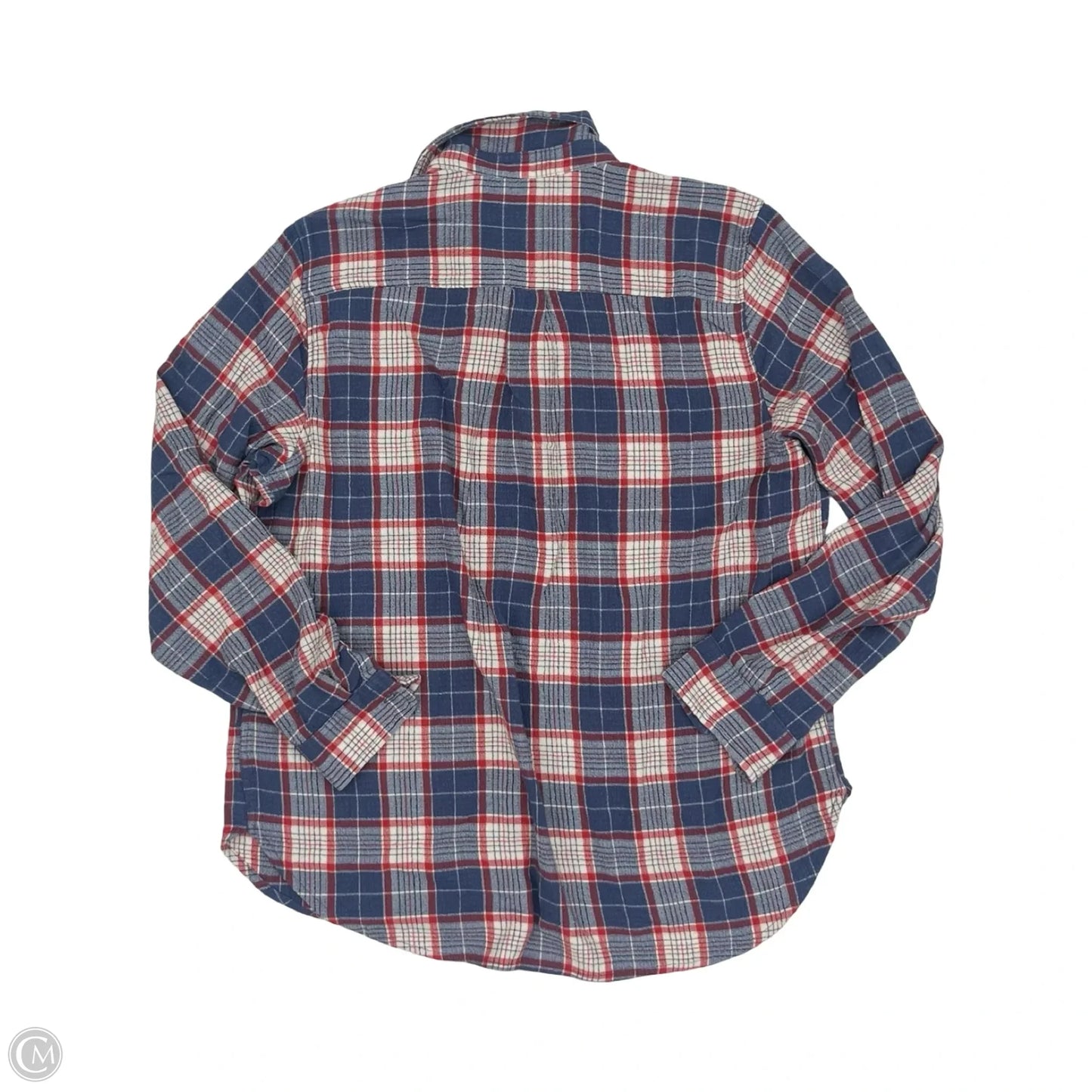Top Long Sleeve By Universal Thread In Blue & Red & White, Size: L