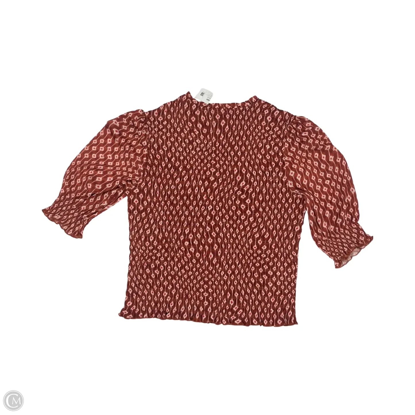 Blouse 3/4 Sleeve By Time And Tru In Orange, Size: L
