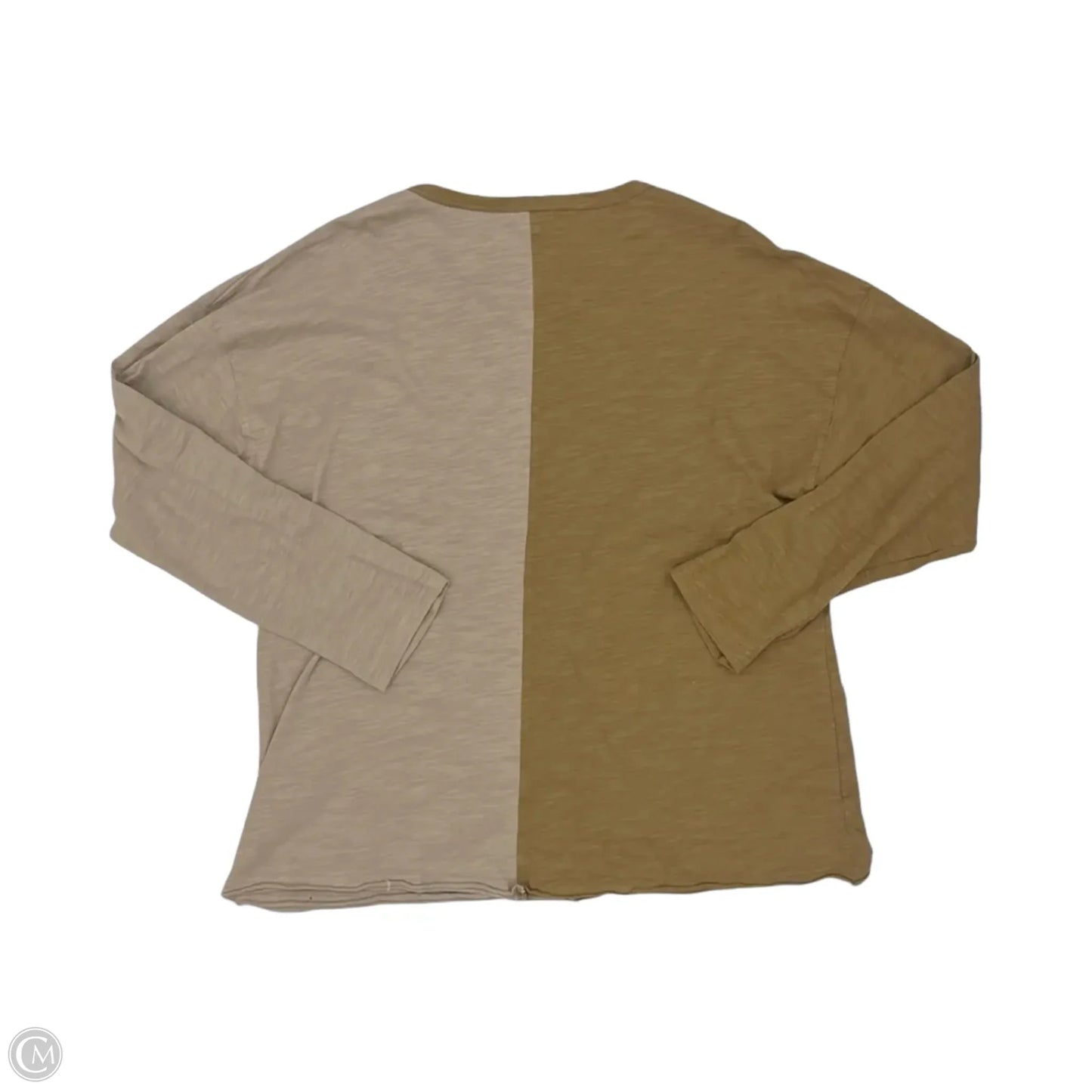 Top Long Sleeve By Cotton Bleu In Tan, Size: L