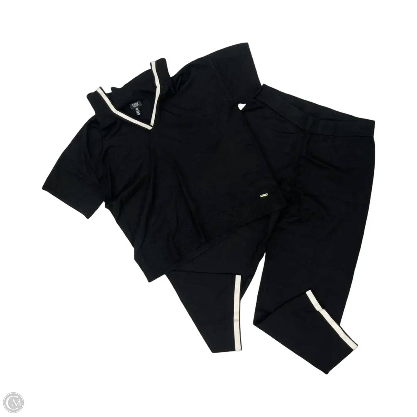 Pants Set 2pc By Jones New York In Black & Cream, Size: L