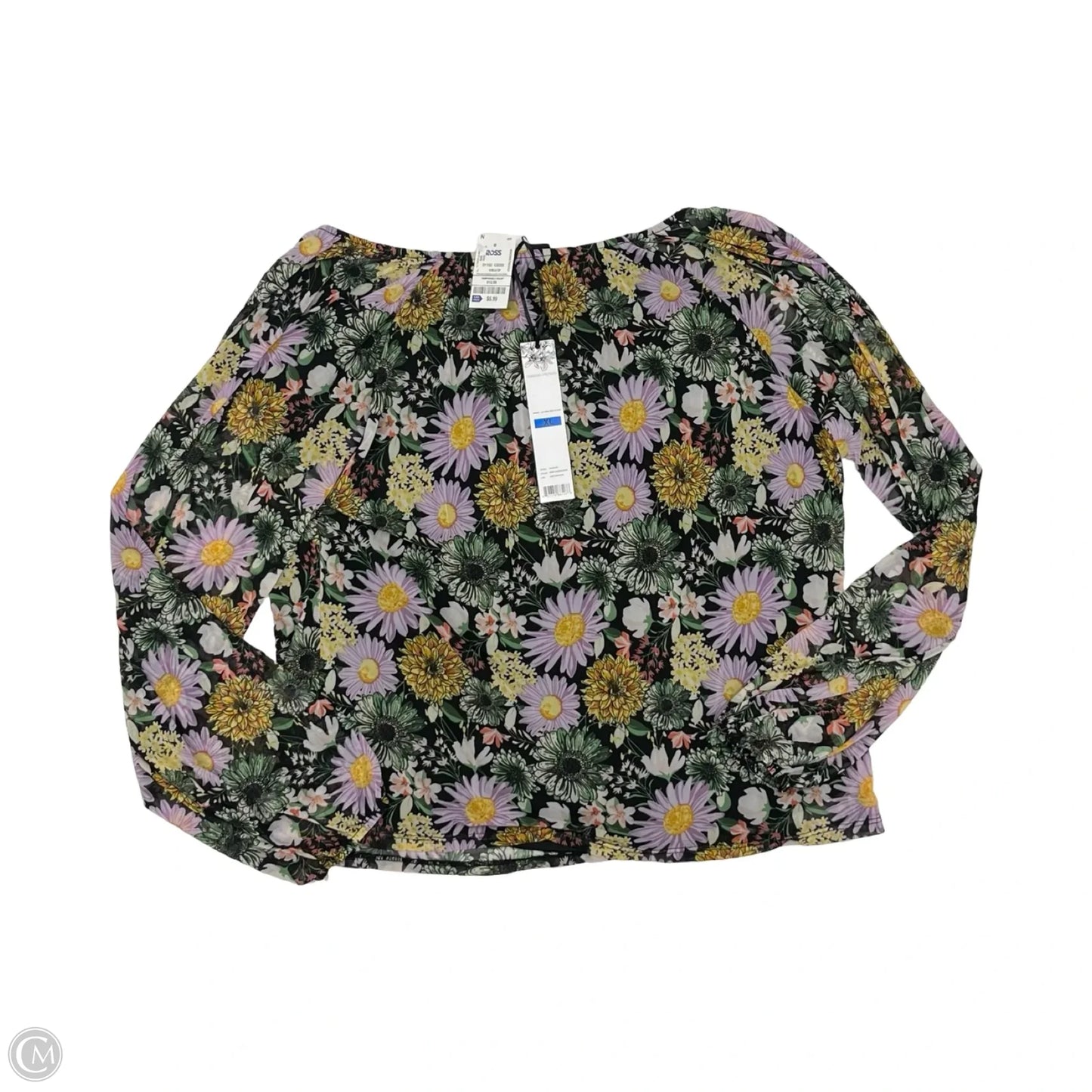 Blouse Long Sleeve By Madison In Floral Print, Size: Xl