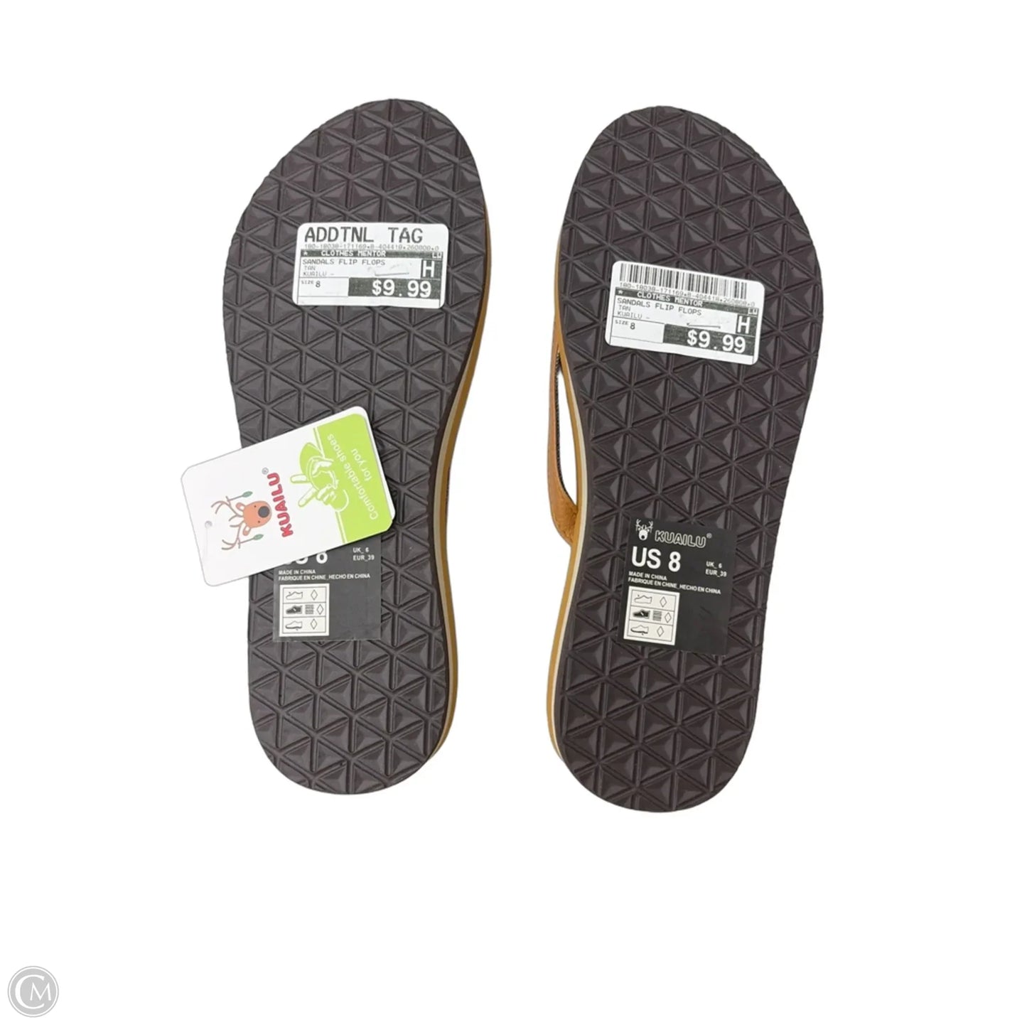 Sandals Flip Flops By Clothes Mentor In Tan, Size: 8