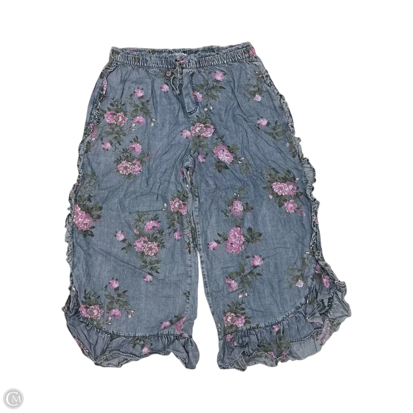 Pants Cropped By Easel In Floral Print, Size: 2x