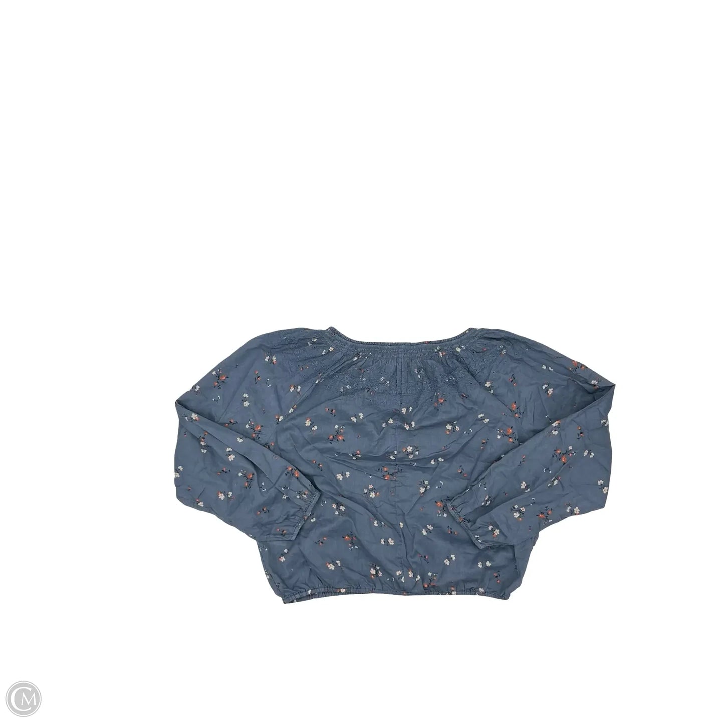 Blouse Long Sleeve By Lucky Brand In Blue, Size: L