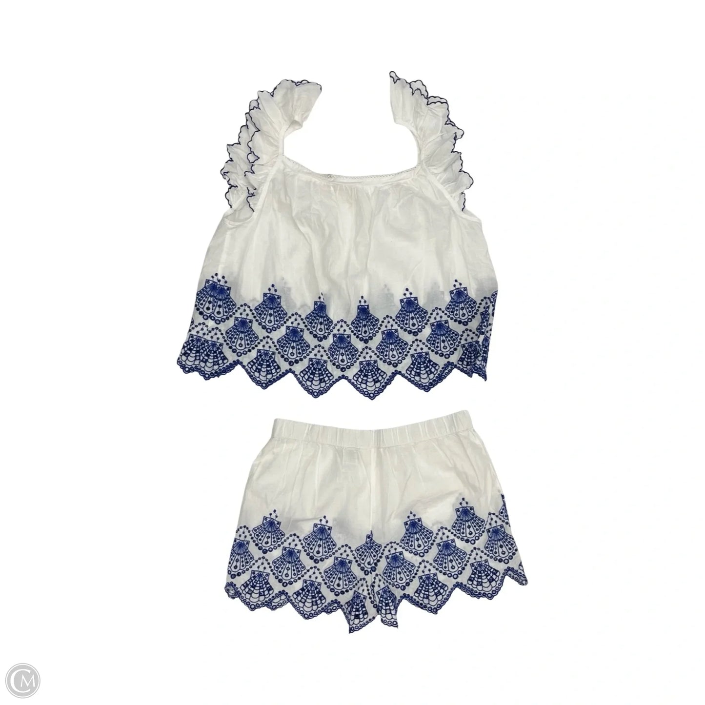Pajamas 2pc By Calypso St Barth In Blue & White, Size: S