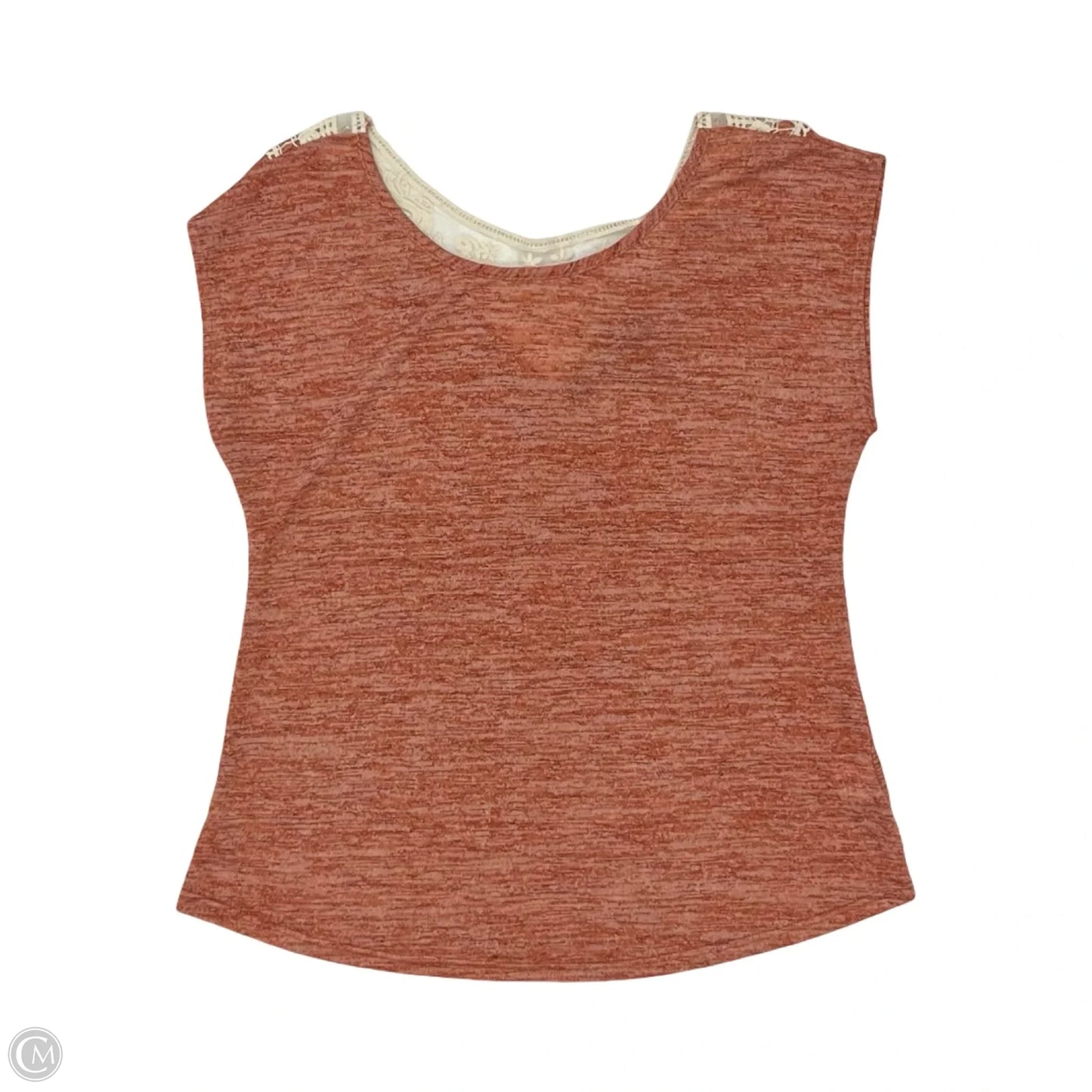 Top Sleeveless By Notations In Cream & Orange, Size: S