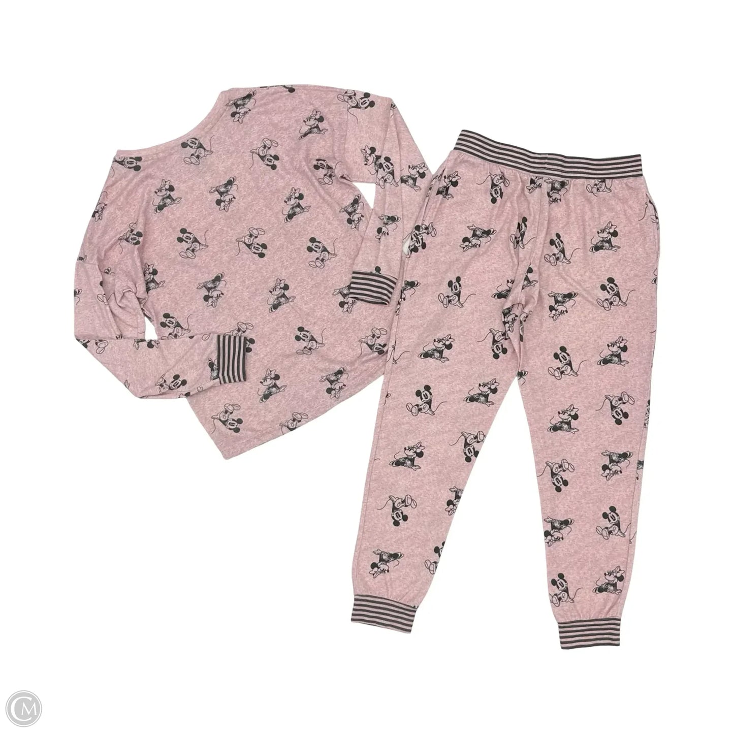 Pajamas 2pc By Disney In Grey & Pink, Size: S