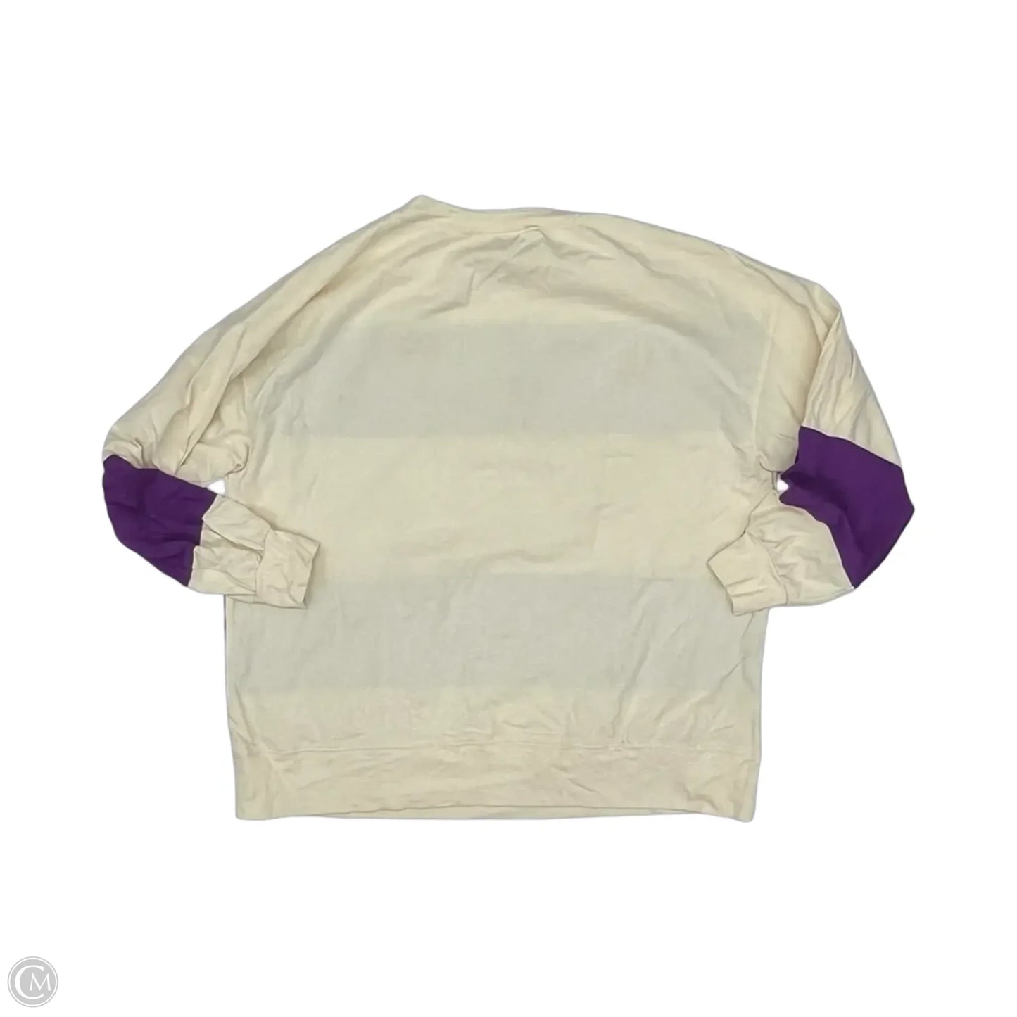 Top Short Sleeve By Fantastic Fawn In Cream & Purple, Size: S