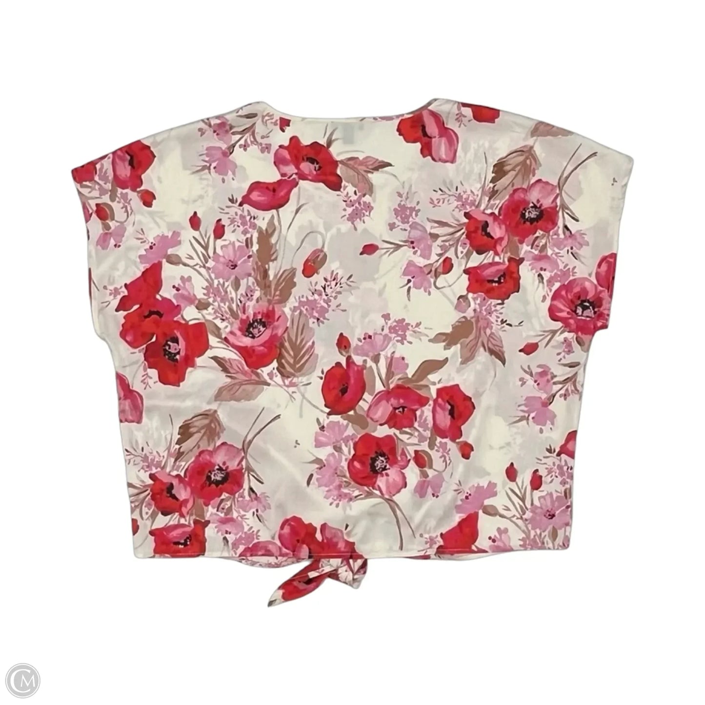 Blouse Short Sleeve By Talbots In Pink & Red, Size: L