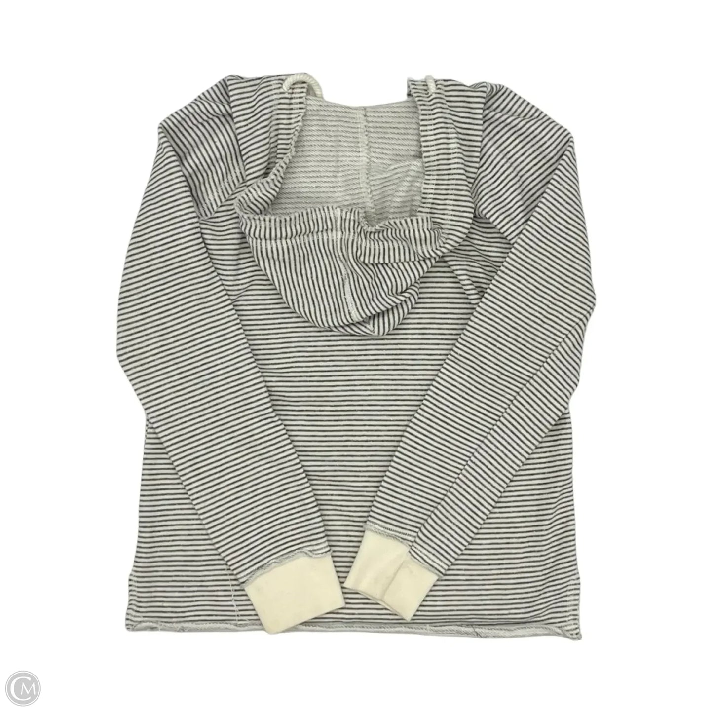 Athletic Top Long Sleeve Hoodie By Blue 84 In Cream & Grey, Size: S