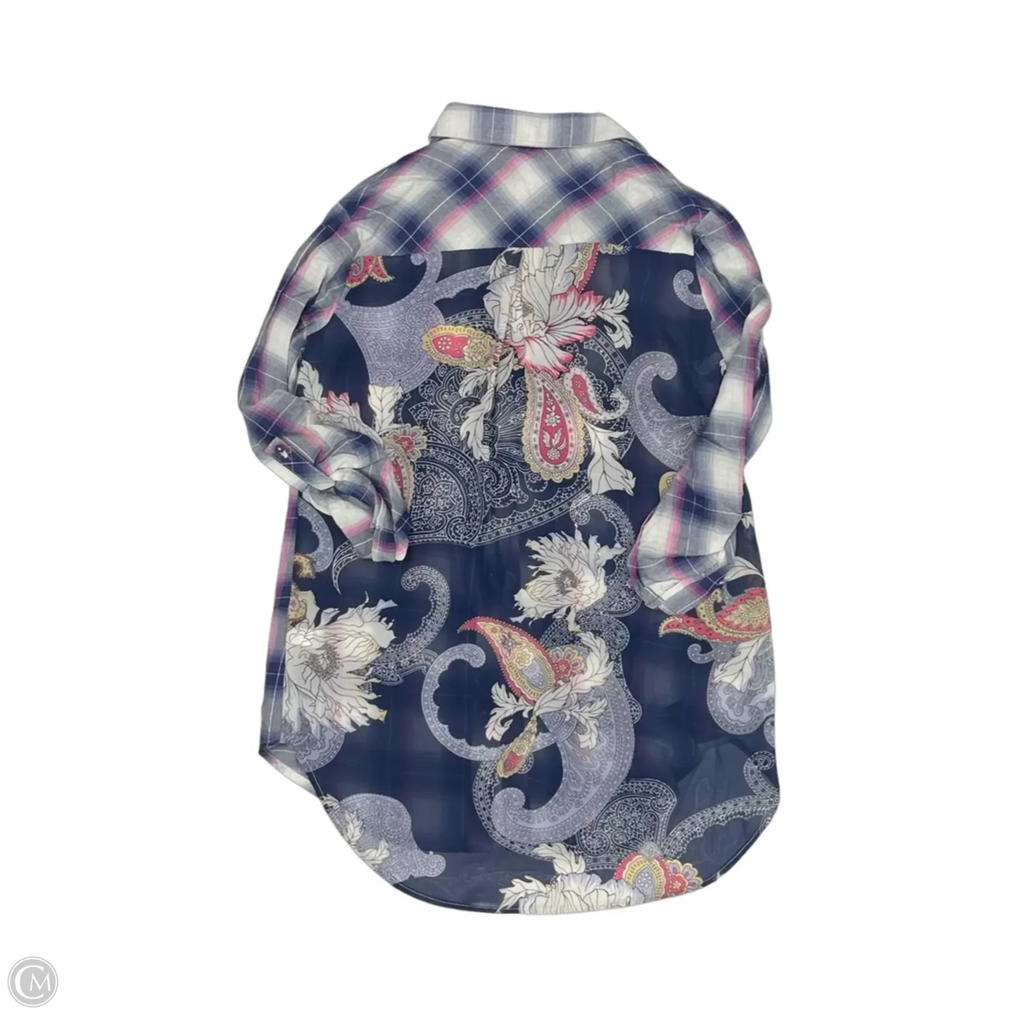 Blouse Long Sleeve By Melissa Paige In Blue & Pink, Size: M