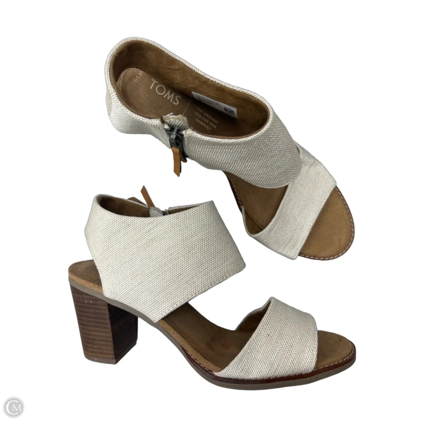 Sandals Heels Block By Toms In Cream, Size: 10