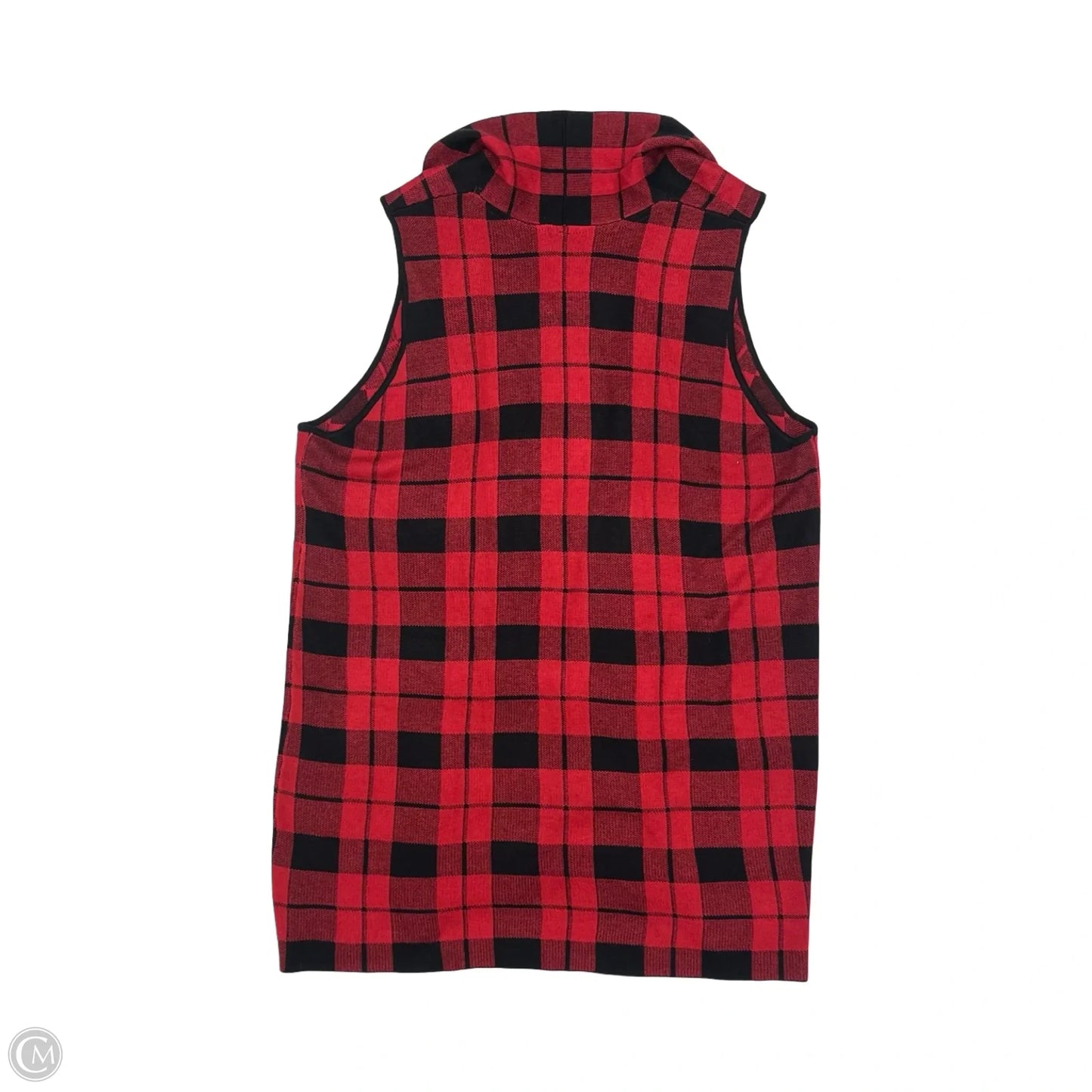Vest Sweater By Leo And Nicole In Black & Red, Size: 3x