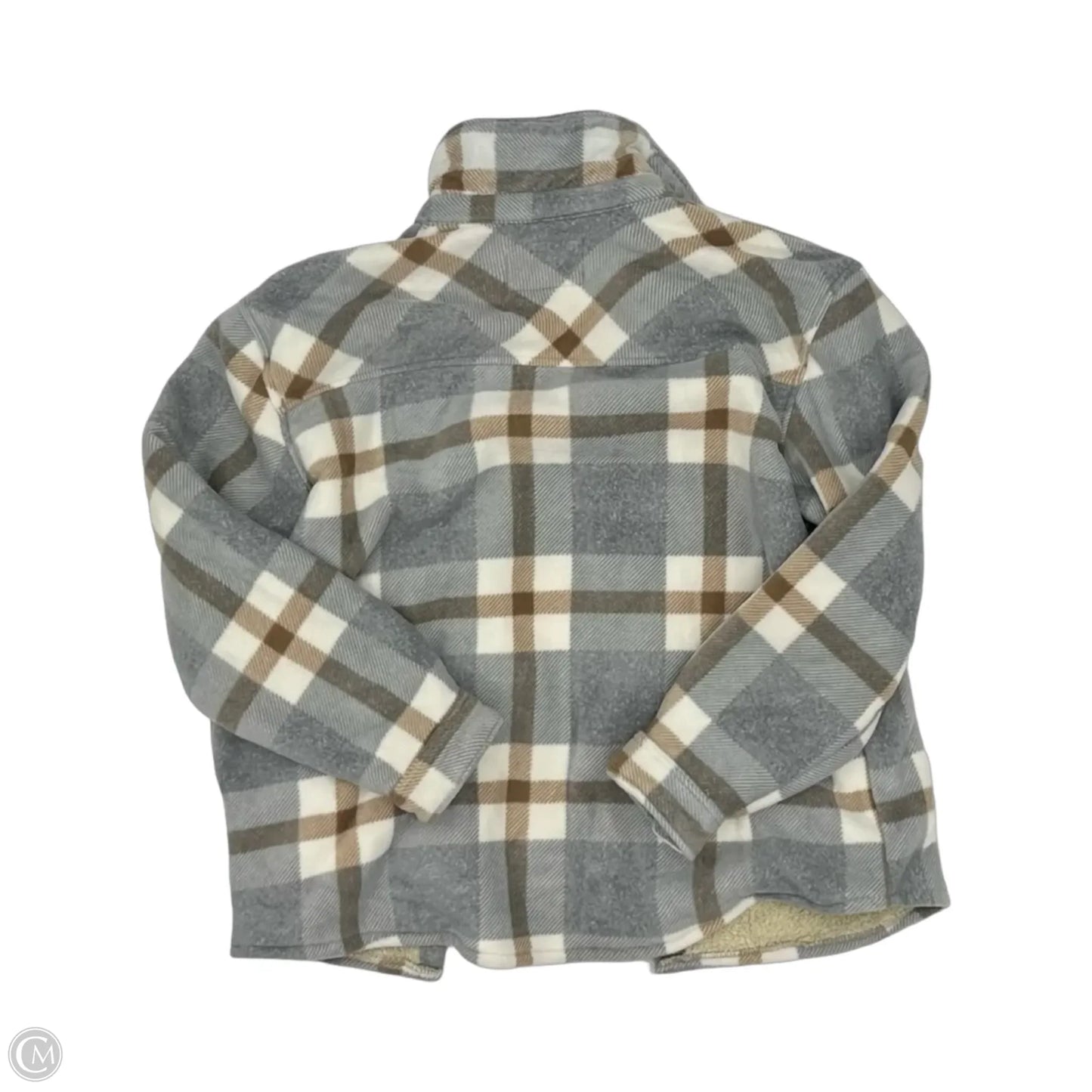 Jacket Shirt By Sage In Grey & White, Size: Xl