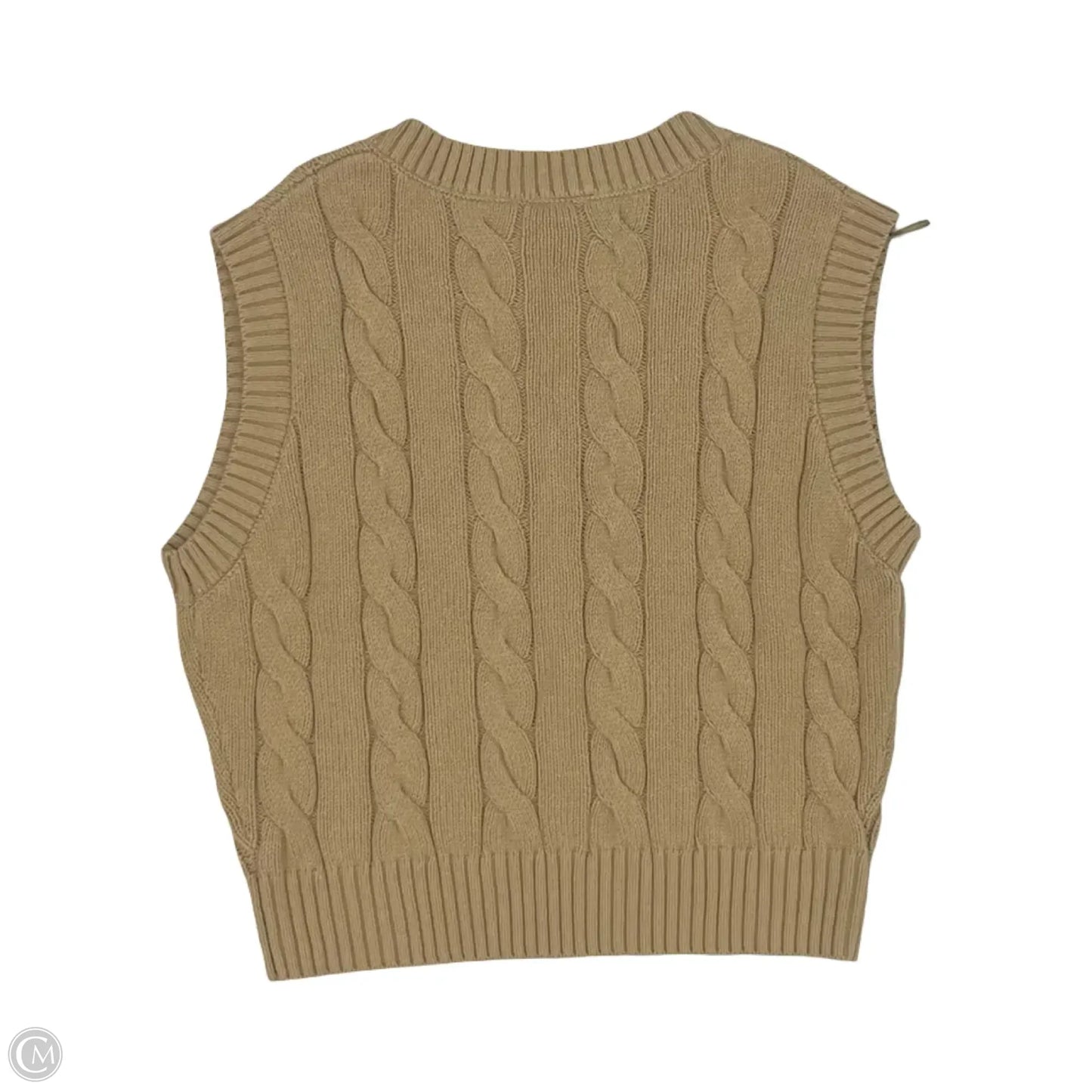 Vest Sweater By Clothes Mentor In Tan, Size: S
