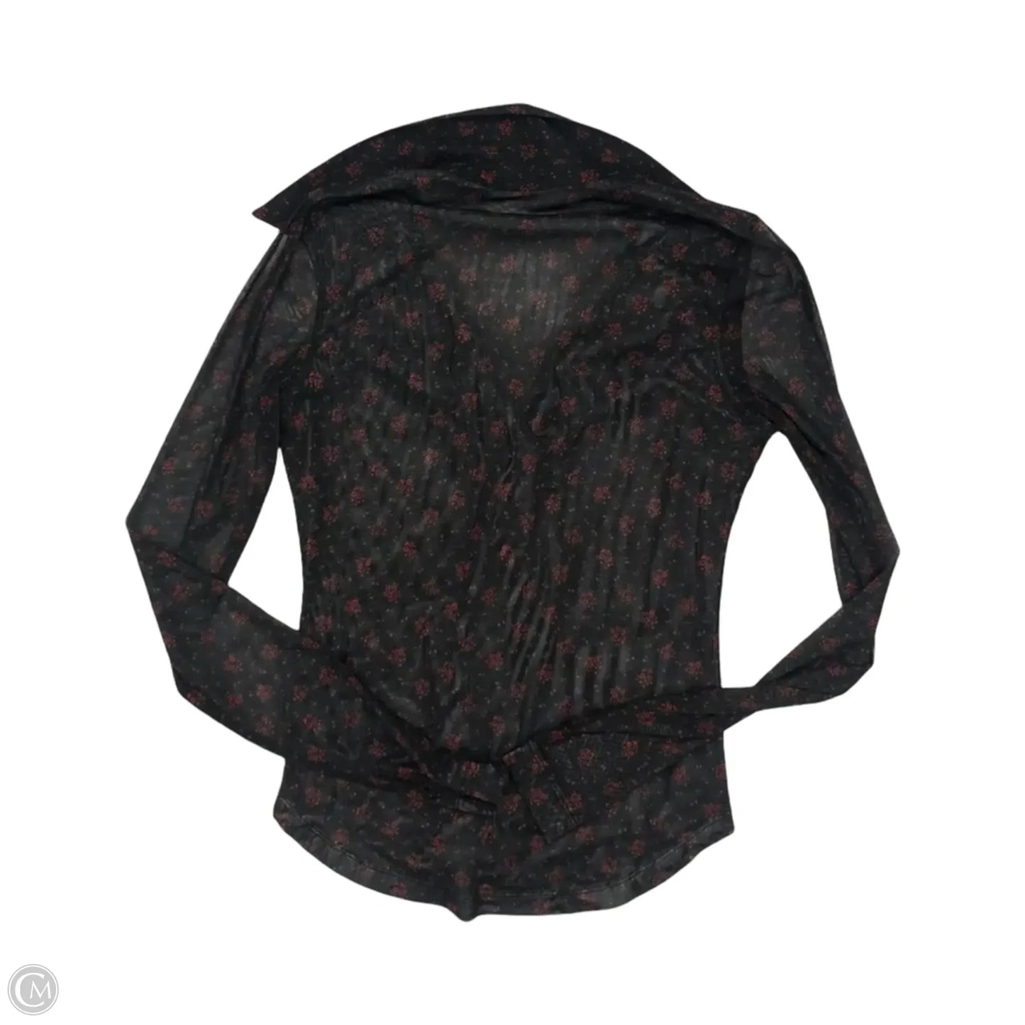 Blouse Long Sleeve By Madewell In Black & Red, Size: S