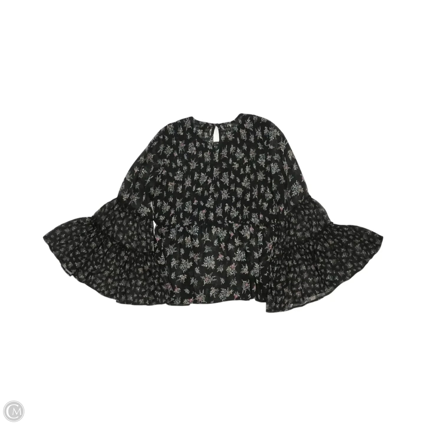 Blouse Long Sleeve By American Eagle In Black, Size: M