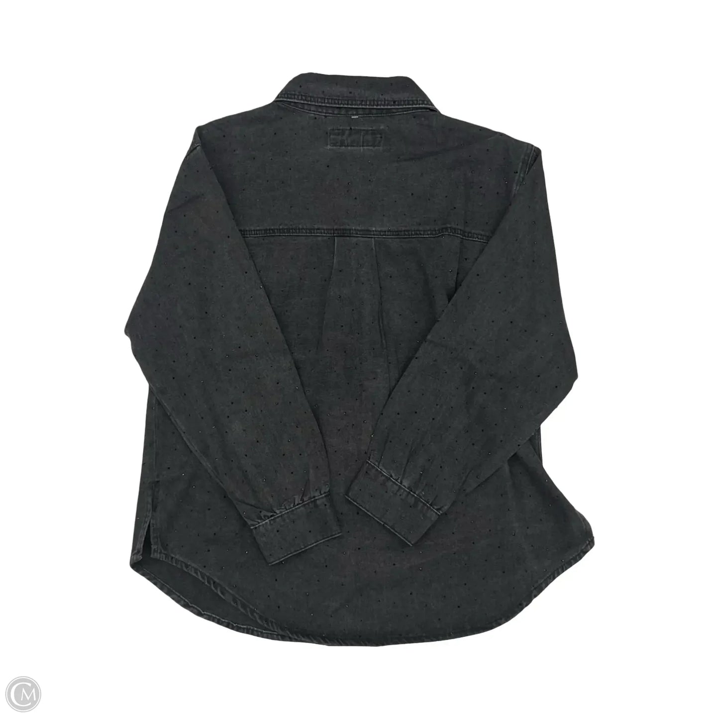 Jacket Shirt By Maurices In Black Denim, Size: L